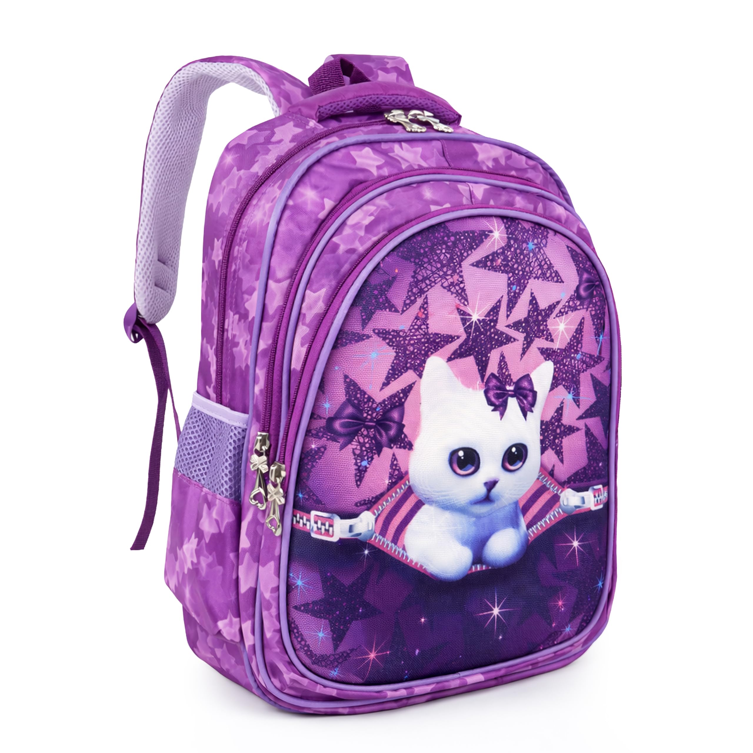 storite Kids School Backpack for Girls | Lightweight 3 Compartment Bag for School & Travel | Water-Resistant, Spacious, Durable Zippers | Cute Trendy 3D Design-picture-44