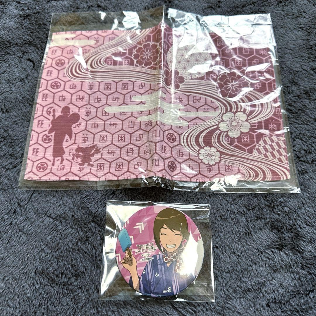 デジモン大江戸温泉物語 ＊缶バッジ ＊ブックカバー 八神ヒカリテイルモン