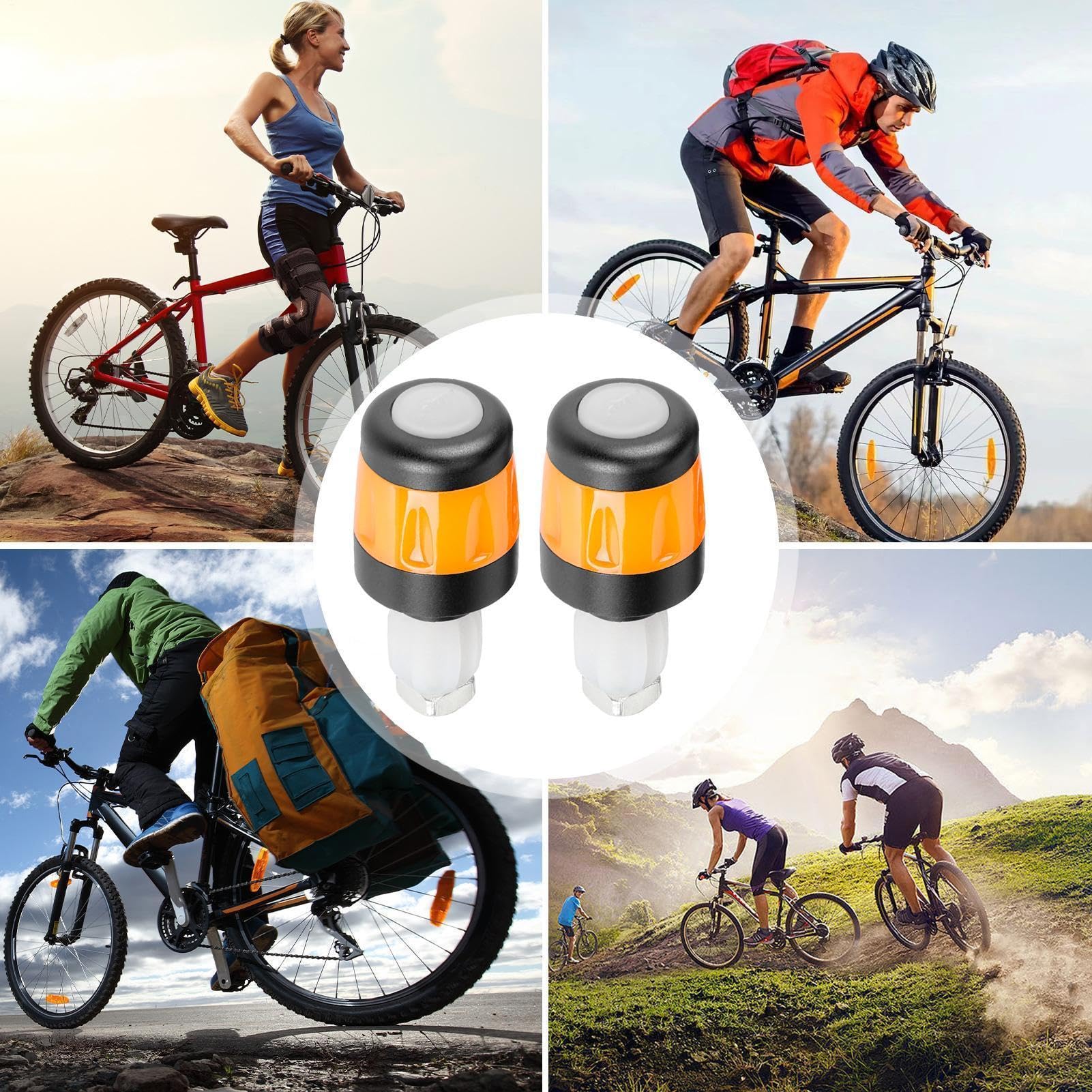 Clignotants de vélo, poignée de guidon LED rechargeable par USB – Indicateurs de scooter électrique – pour vélo, équitation de nuit, parking, trajet, route urbaine, montagne