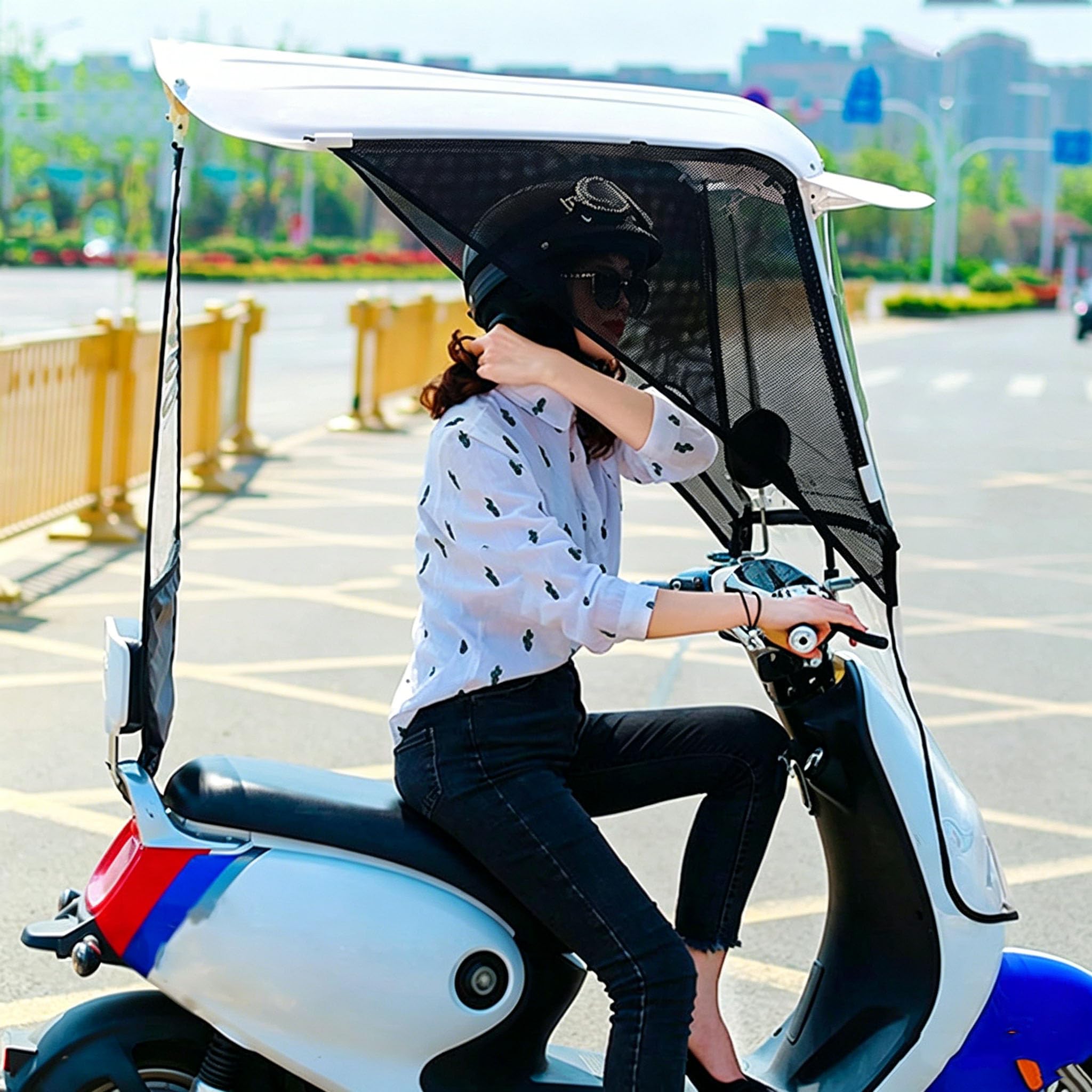 Electric Bike Rain Canopy Cover, Universal Fully Enclosed Transparent