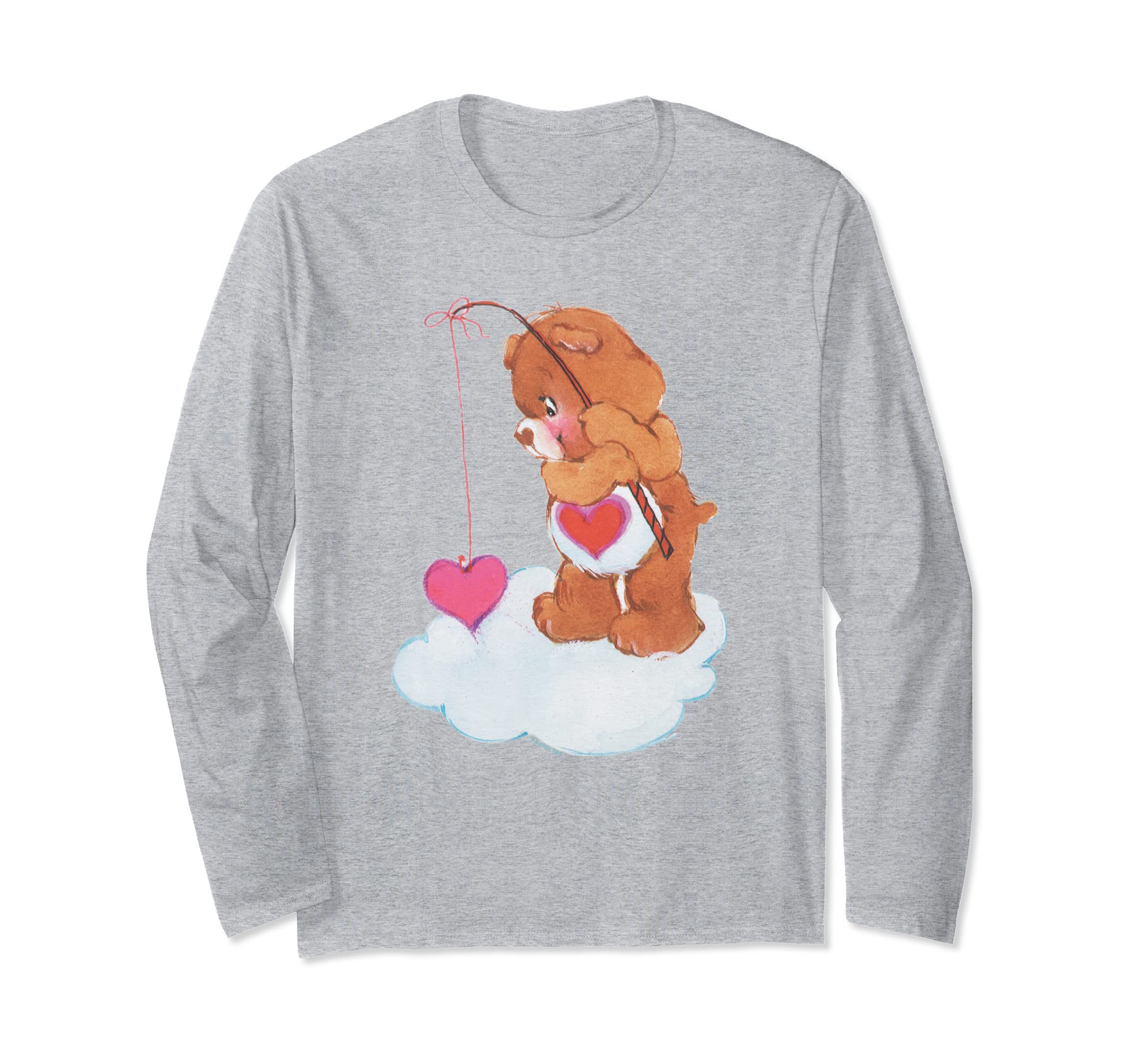 Care BearsValentine's Day Tenderheart Bear Vintage Fishing Long Sleeve T-Shirt