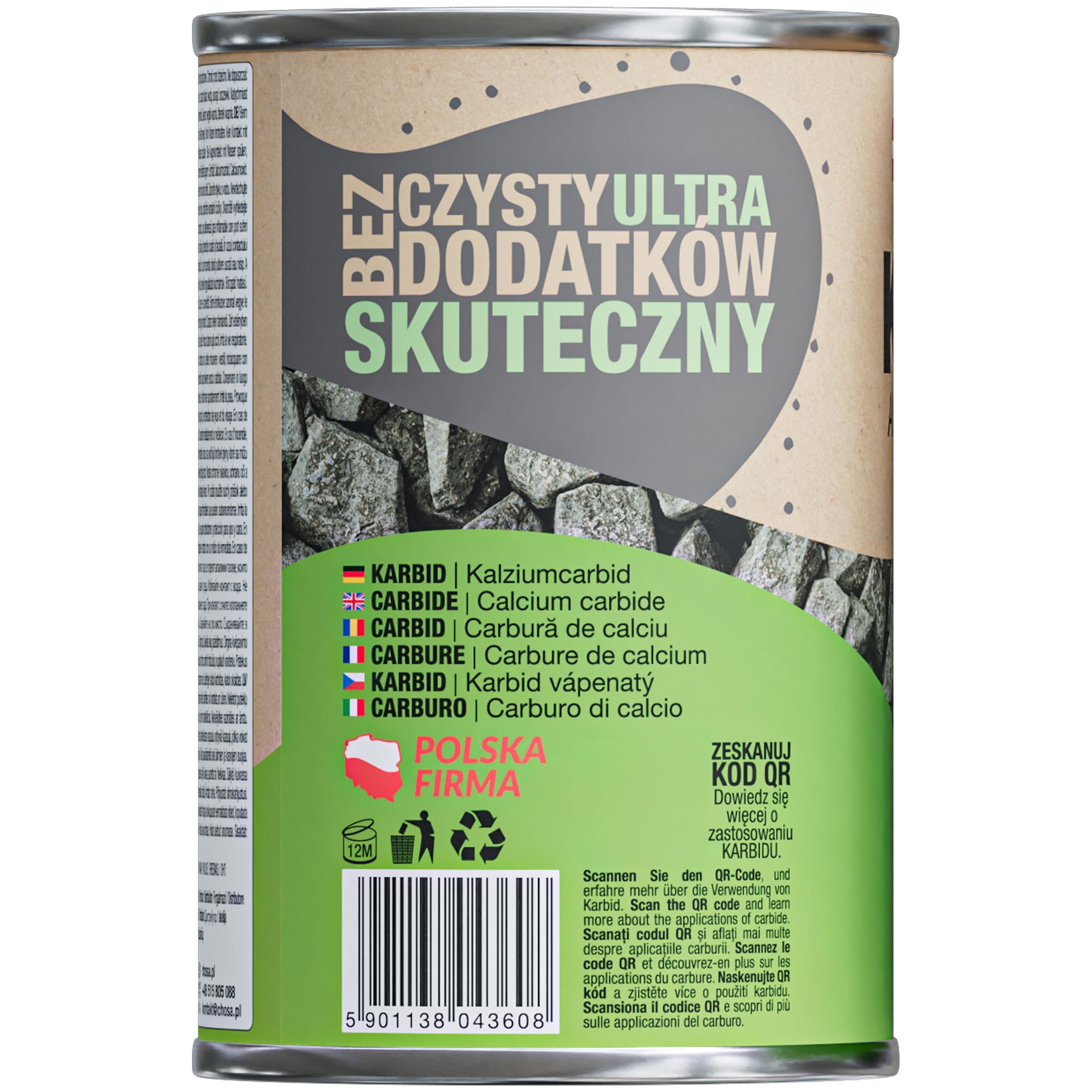 CHOSA Carburo di Calcio 1 kg CAC2 Puro Senza Additivi per Lampade Acetilene Saldatura Giardino Robusta Scatola di Metallo