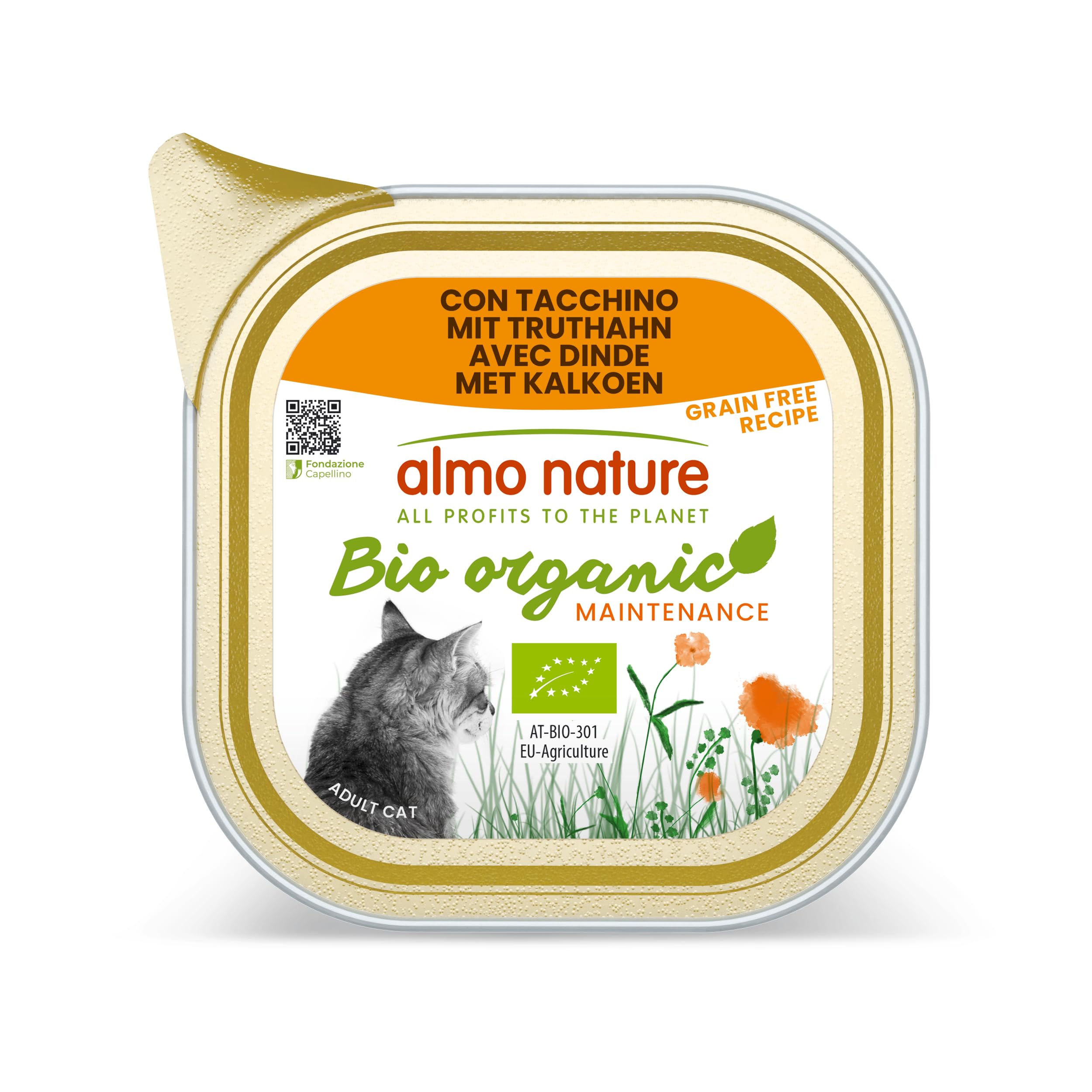 almo nature Biorganic Wet Food for Adult Cats with Turkey (Pack of 19 x 85g)
