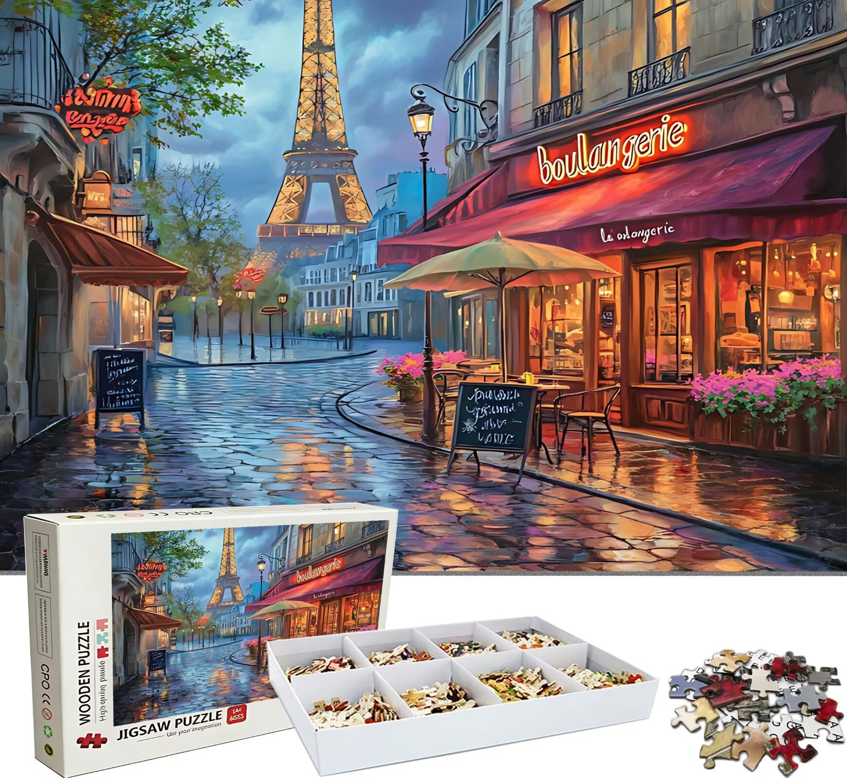 Puzzle 2000 Teile, Holzpuzzle Erwachsene - Impossible Puzzle 99.5 x 70.5 cm niffliges Denkspiel & Denksport für Frauen & Männer, Familienspiel, Geschenk für Frauen Eiserner Turm Leopard w0-860