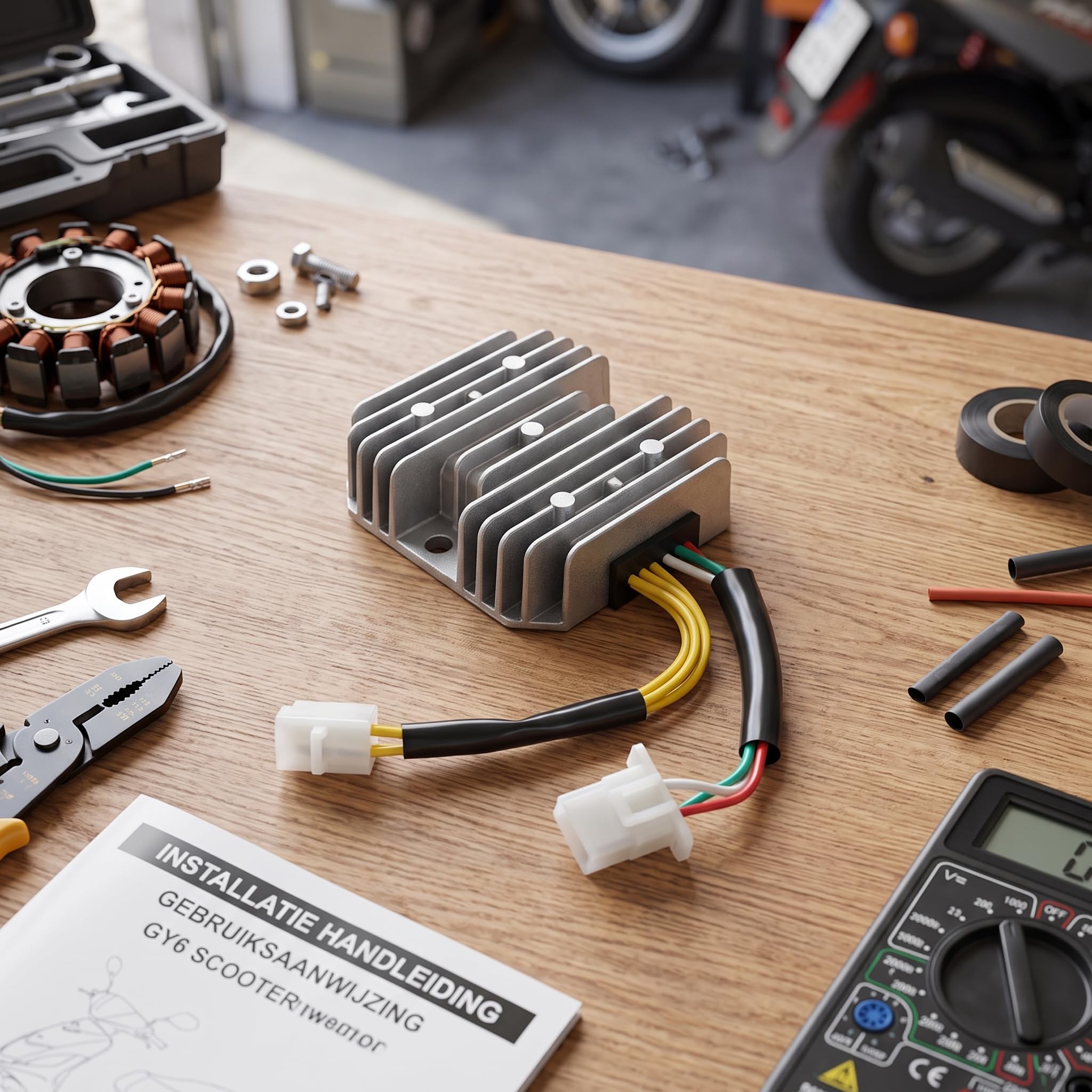 Redresseur de Régulateur de Tension à 6 Fils pour GY6 125cc 150cc, Ailettes de Dissipateur de Chaleur, Matériau en Alliage D'aluminium, Scooters, Vtt, Cyclomoteurs