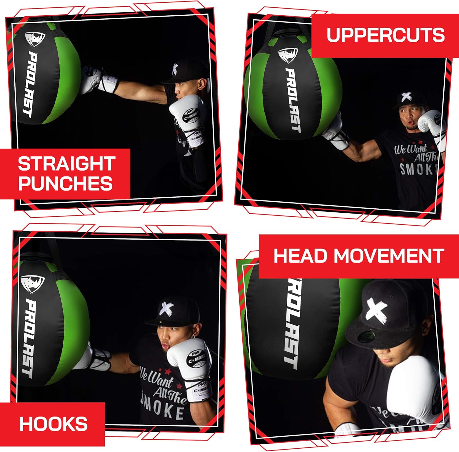 PROLAST Wrecking Ball Heavy Punching Bag for Adults, Hook and Uppercut, Body Snatcher, Boxing, MMA, Muay Thai Training Equipment, Filled