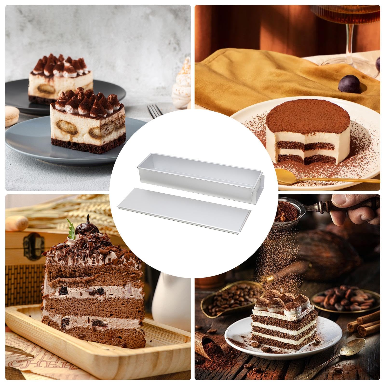 Telaio Da Forno Rettangolare Regolabile In Lega Di Alluminio 41,7x10x6cm - Antiaderente, Rimovibile, Per Tiramisù E Pane - 2