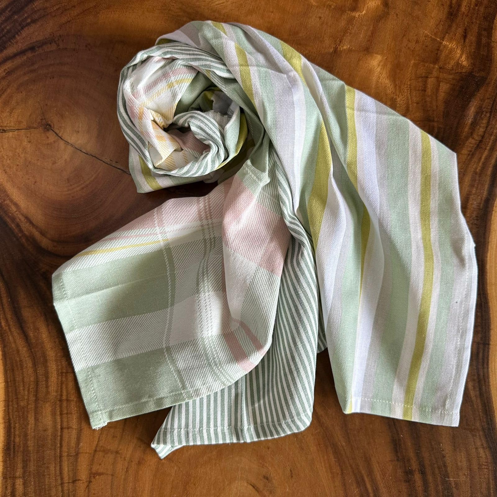 100% Cotton Kitchen Towel, Set of 3 Kitchen Napkins, Multistripe Print 4