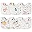 Zainpe 6Pcs Snap Muslin Cotton Baby Bibs Star Cat Rabbit Pattern Adjustable Feeding Bib Machine Washable Unisex Burp Cloths with 6 Absorbent & Soft Layers for Infant Toddler Newborn Eating Drooling