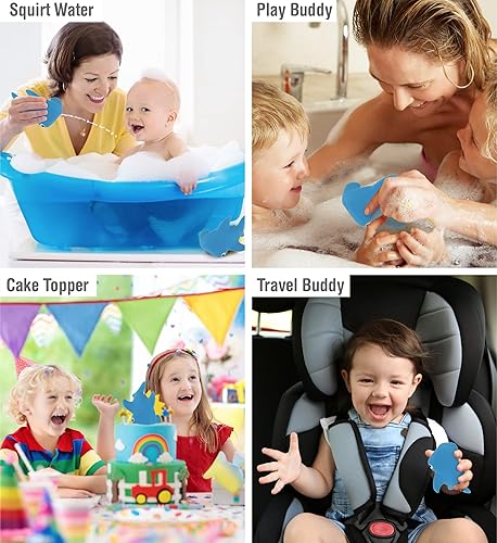 Miniatura 3 de Puzzled Hammerhead Shark Rubber Squirter Bath Buddy - Colección Ocean Sea Life - 3 pulgadas - Regalo asequible para tu pequeño - Artículo #2773