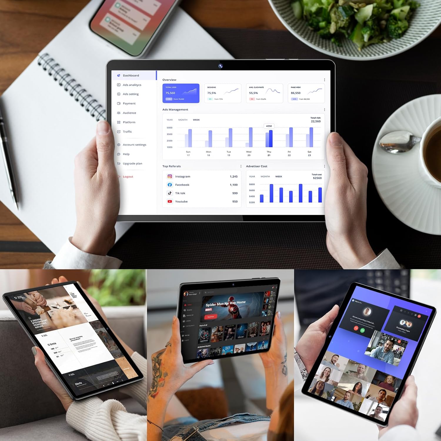 SGIN Tablet Android 12 10,1 Pollici, 64GB ROM + 2GB RAM (512GB TF) Tablet, 2.4G/5GHz WiFi, Processore Quad Core, 5000mAh, IPS 1280 * 800 FHD, Fotocamera 5MP + 2MP, BT4.2, GPS, Type C SGIN Tablet Android 12 10,1 Pollici, 64GB ROM + 2GB RAM (512GB TF) Tablet, 2.4G/5GHz WiFi, Processore Quad Core, 5000mAh, IPS 1280 * 800 FHD, Fotocamera 5MP + 2MP, BT4.2, GPS, Type C