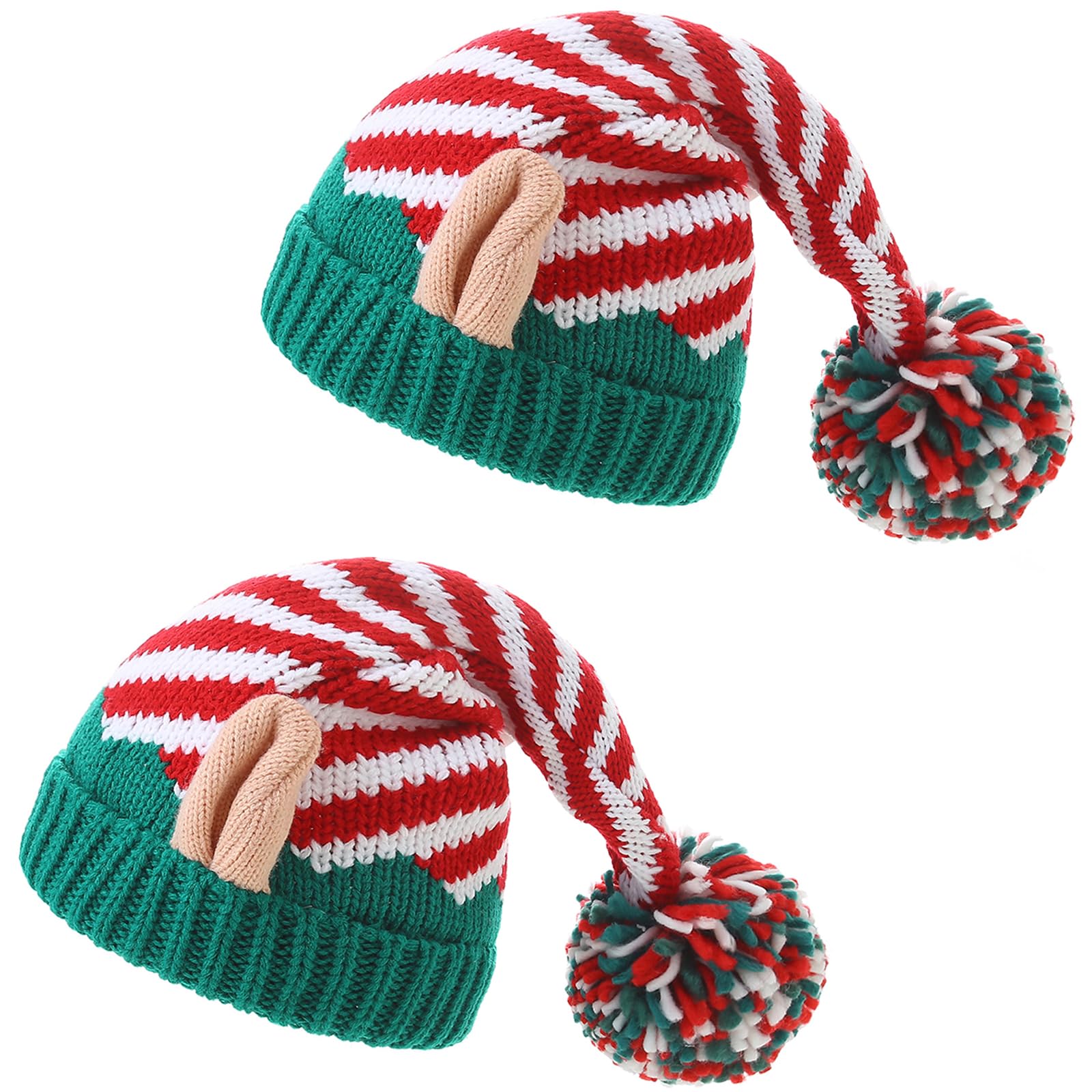 Moon Kitty Christmas Elf Hat Upgraded Christmas Hat Adults Elf Beanie Party Hat for Holiday,New Years and Christmas