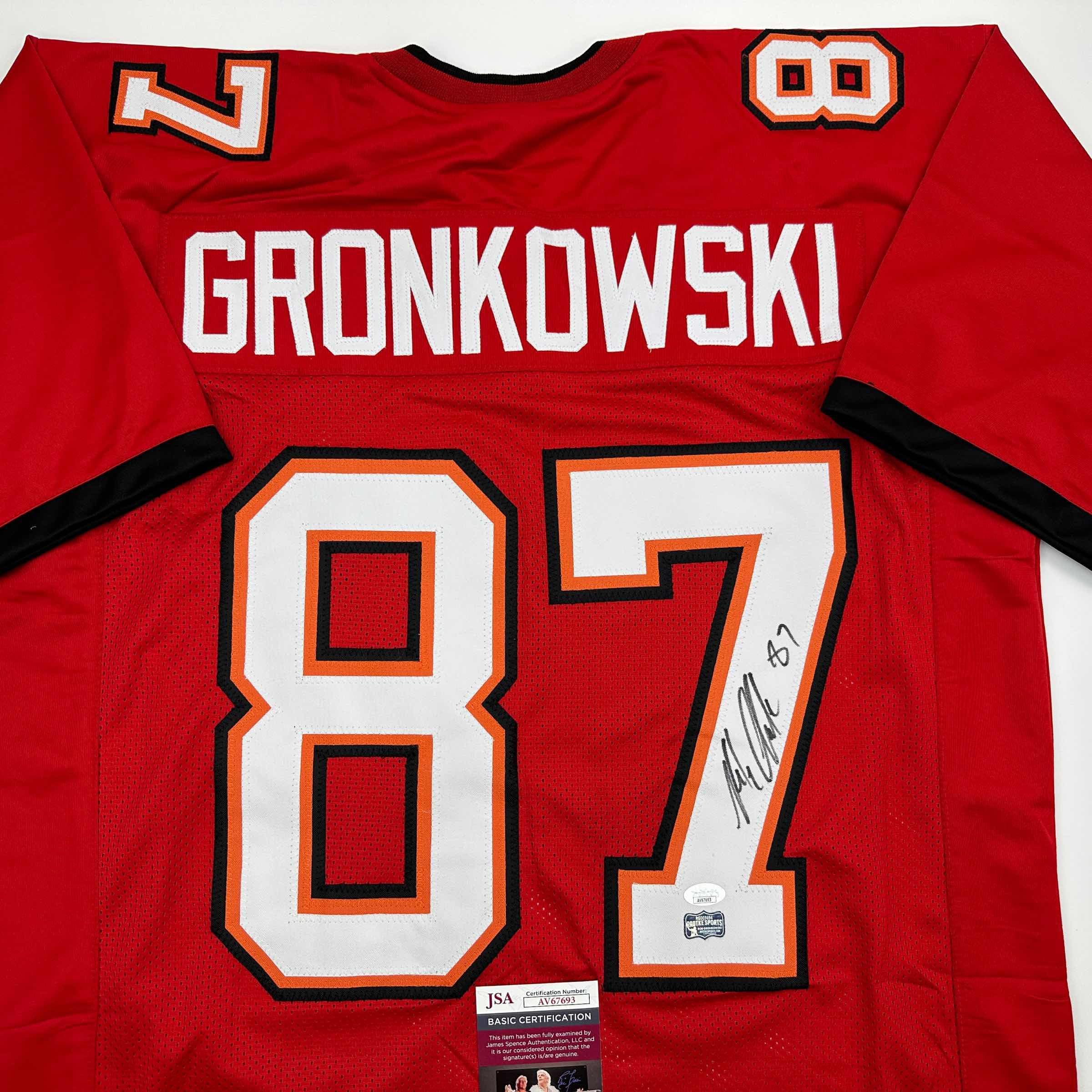 Autographed/Signed Rob Gronk Gronkowski Tampa Bay Red Football