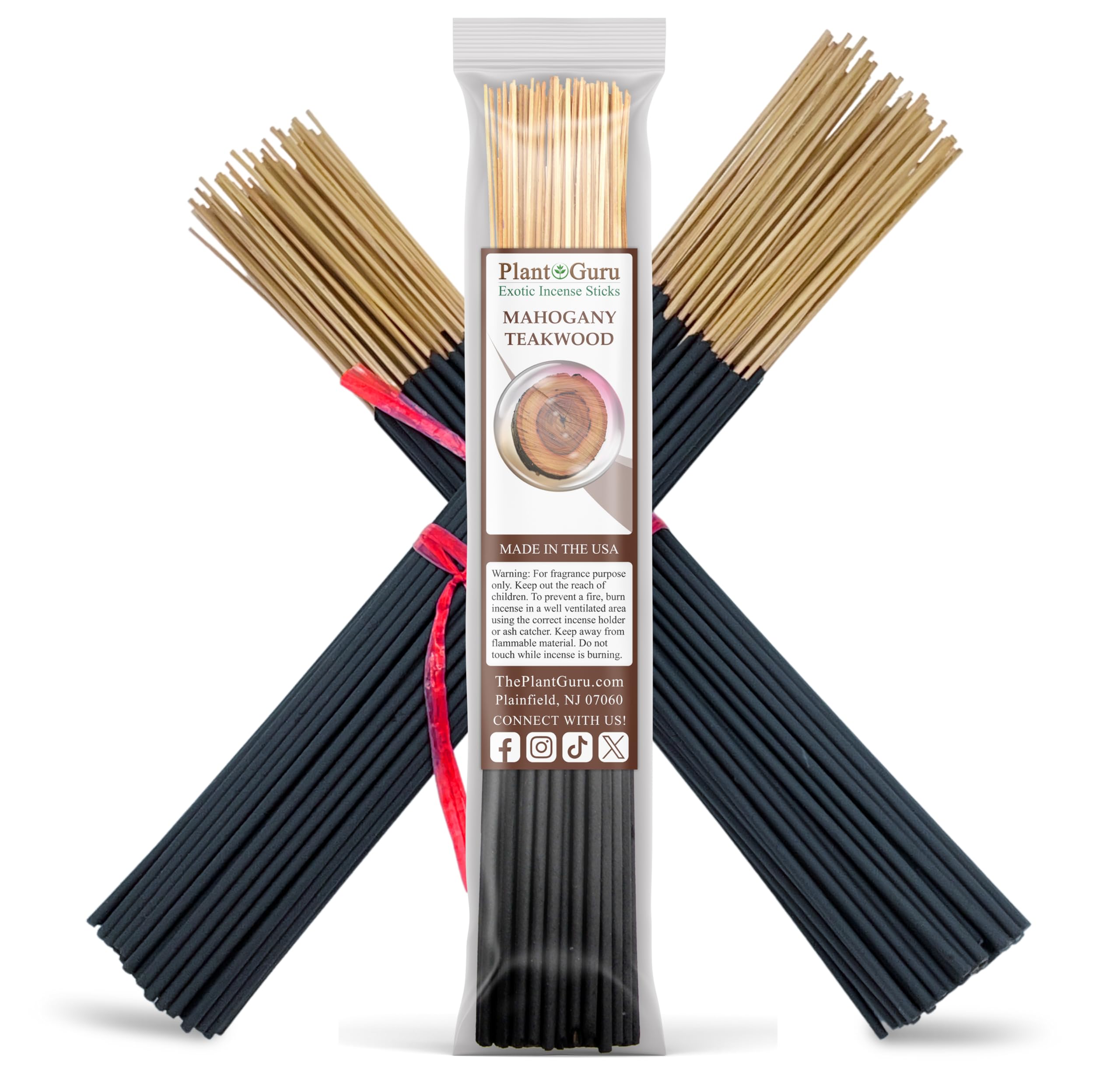 Varillas de incienso de madera de teca de caoba de 11 pulgadas, 1 paquete de 85 a 100 varillas, suave y limpio, largo tiempo de combustión, de 45 a 60 minutos.