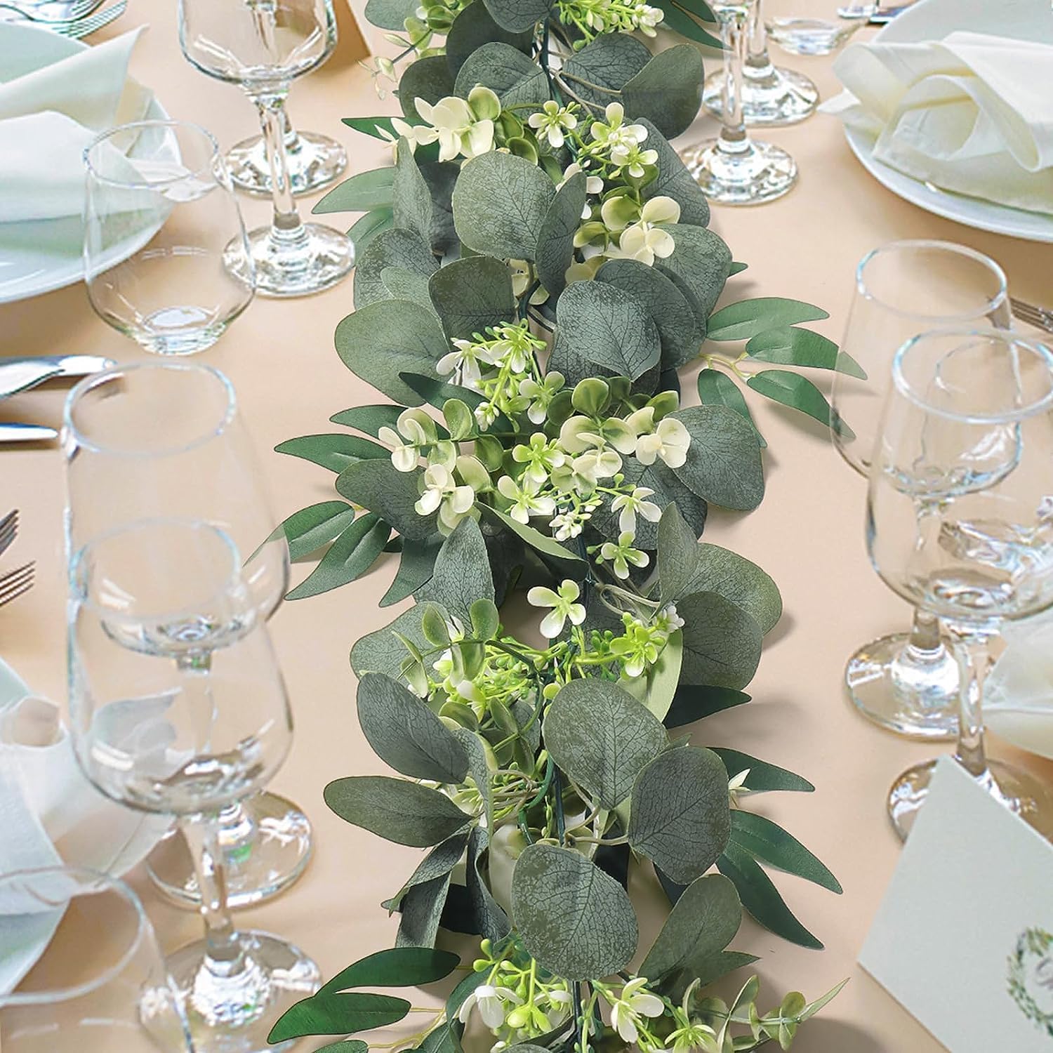 LOMOHOO 2 Pack Faux Eucalyptus Garland 5.9ft Greenery Garland Vines