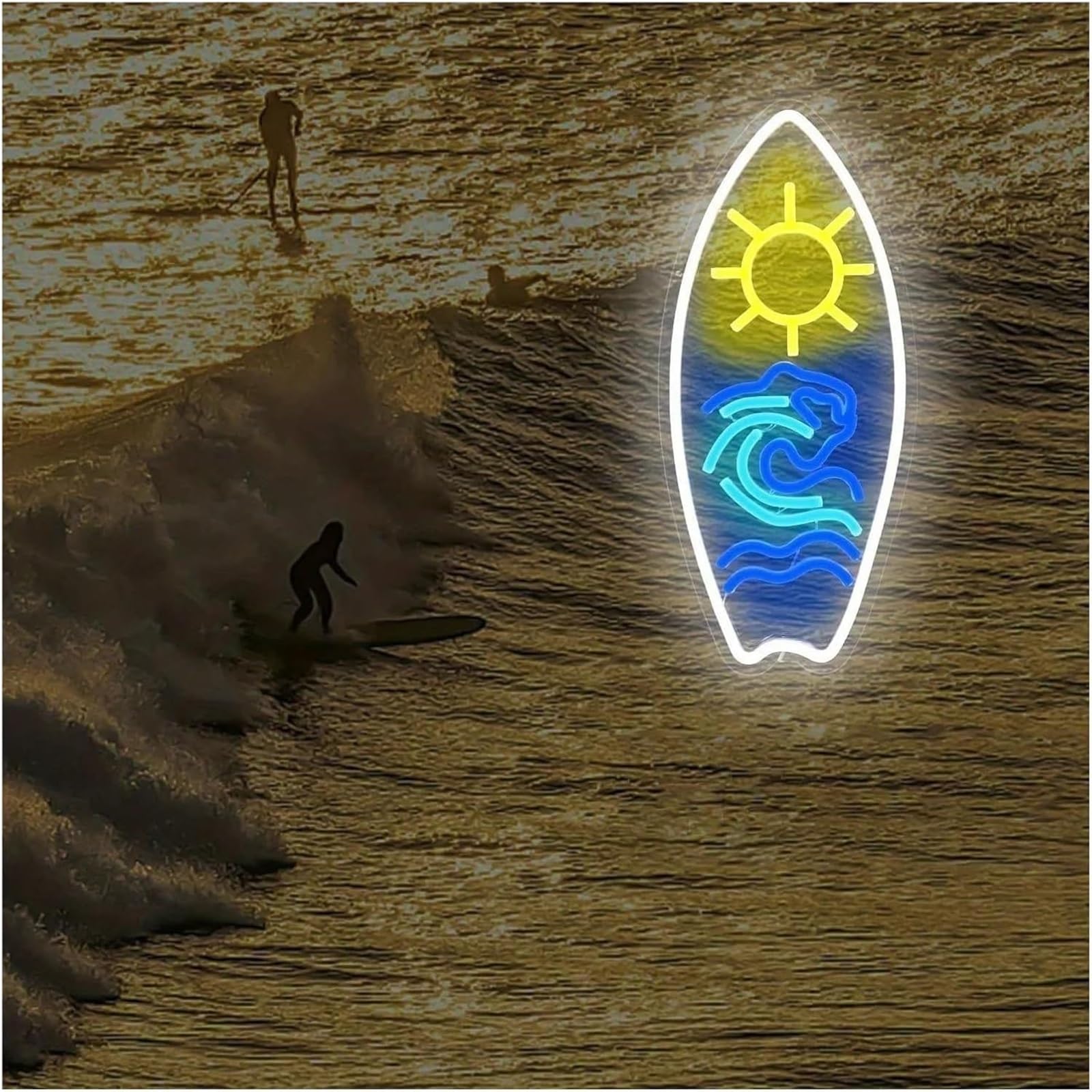 Letrero de neón Para lámpara de neón palabra prestada Tabla surf para letrero