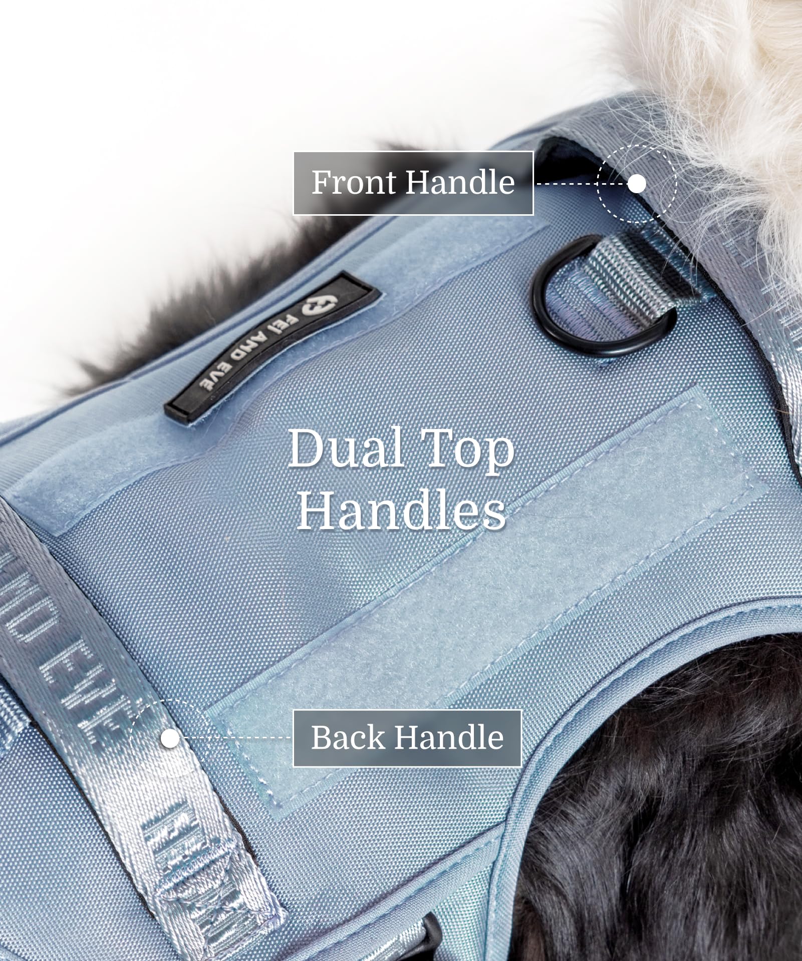 2026 New Edition, Fei & Eve MagEase Dog Harness - 3-Second Magnetic Buckles | 3-Point No-Pull Control | Heavy-Duty 900D Nylon | Dual Safety Handles | Breathable Mesh | Adjustable Fit | X-Large, Blue - image 6