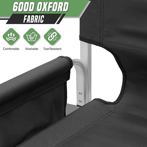 Miniatura 7 de Silla de directores, sillas de campamento plegables de 31 pulgadas de alto, silla de tocador plegable con marco de aluminio, silla de artista de