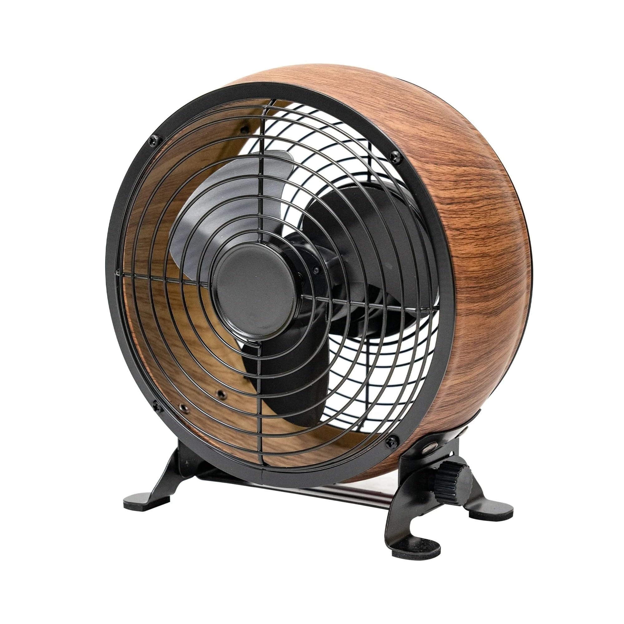 Ventilateur de bureau rétro métallique 3 vitesses AC USB compact et silencieux