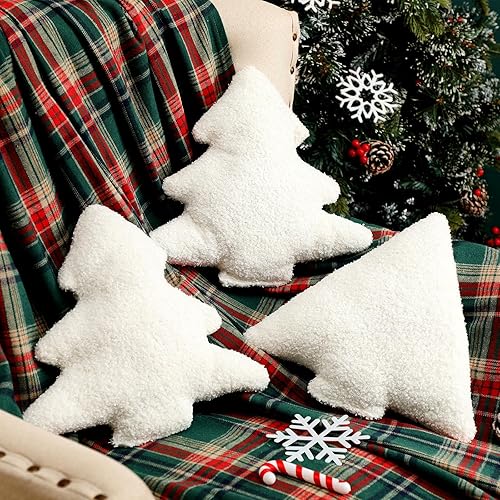 Miniatura 9 de Shappy 2 almohadas navideñas de muñeco de nieve de Navidad, almohadas rellenas con forma de muñeco de nieve, lindas almohadas suaves y decorativas