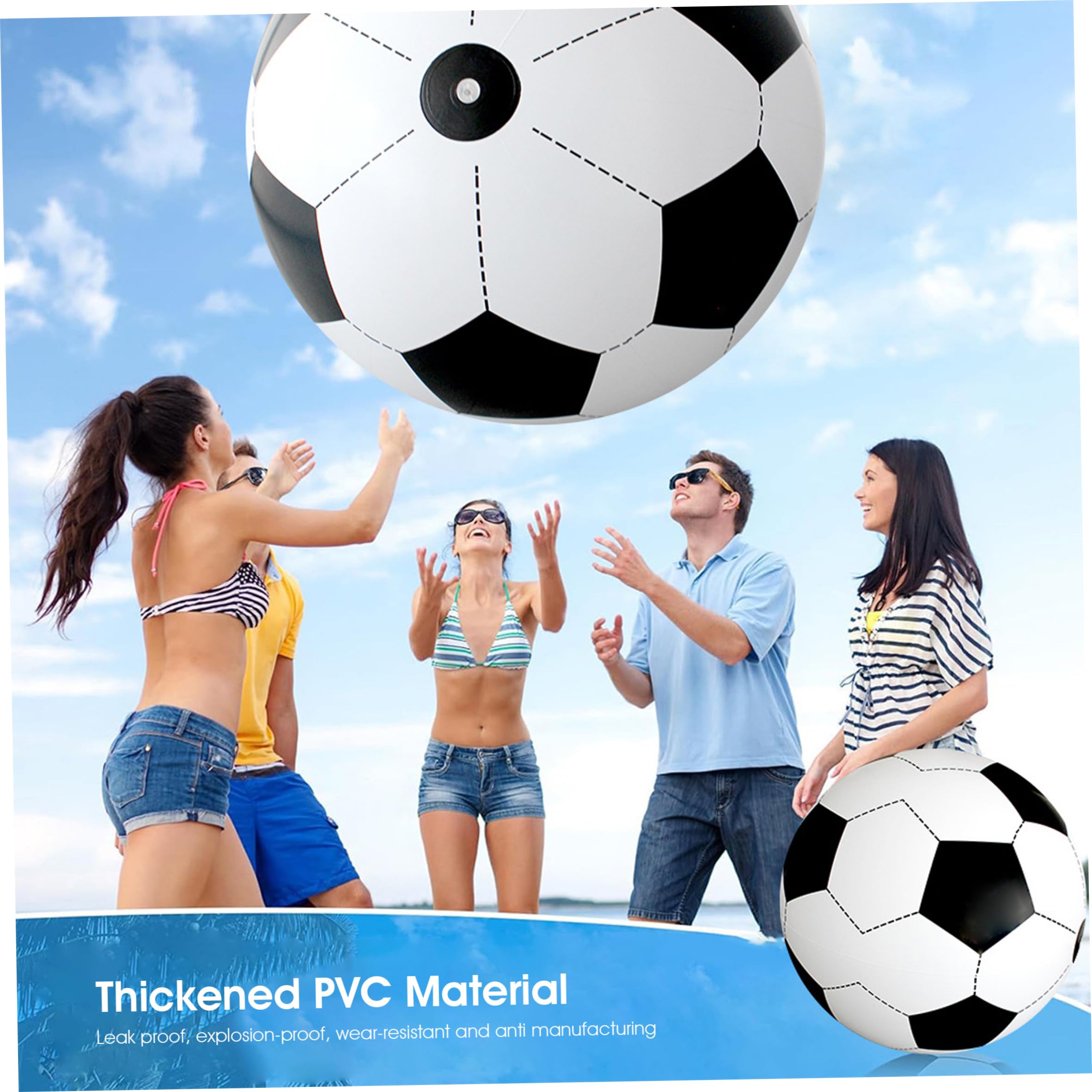 Pelotas de playa, fútbol inflable gigante, paquete de 2, 47 pulgadas