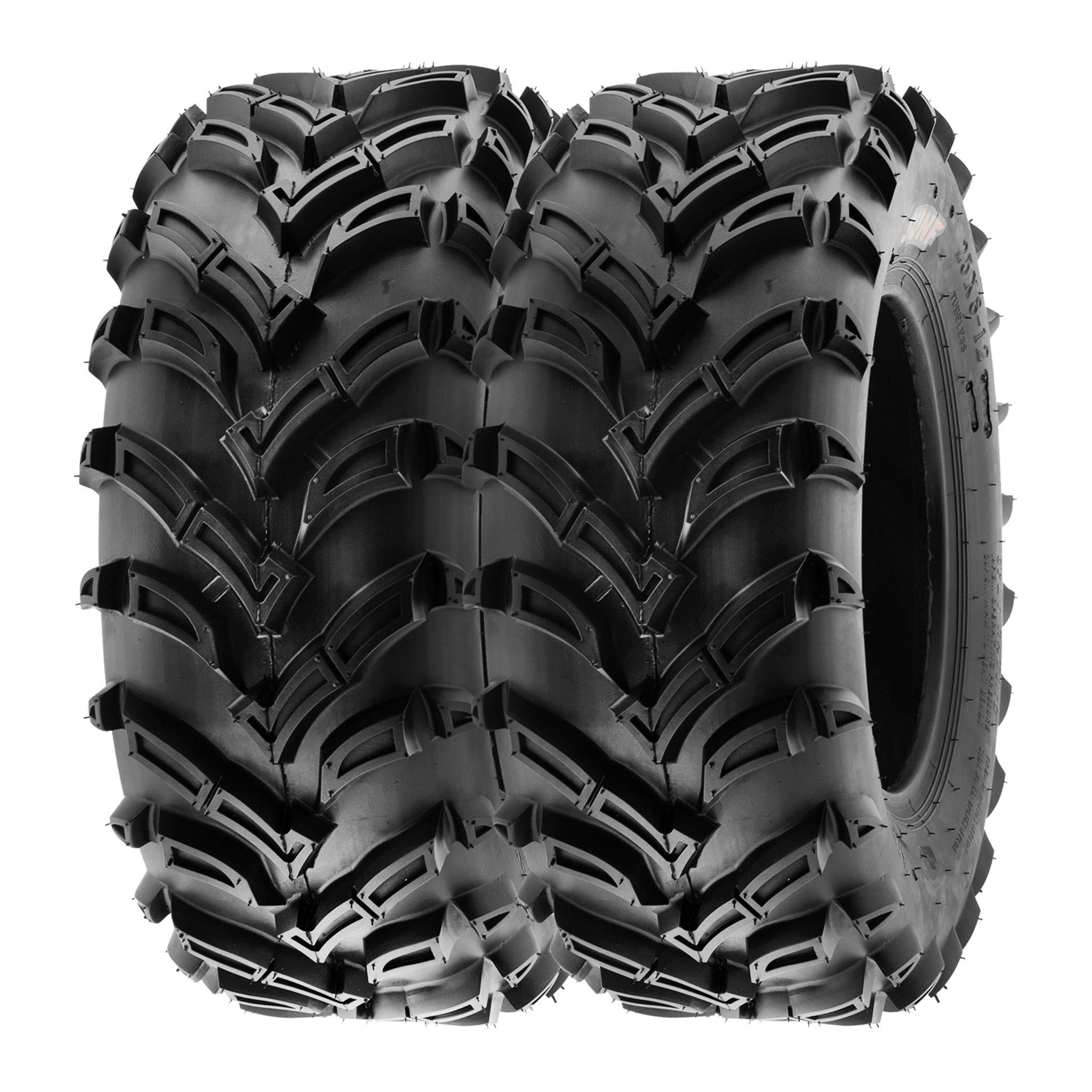 SunF A024 25x8-12 25x8x12 Quad ATV UTV Fango pneumatico A/T 6PR TL 65J E4 Mark, set di 2 pezzi