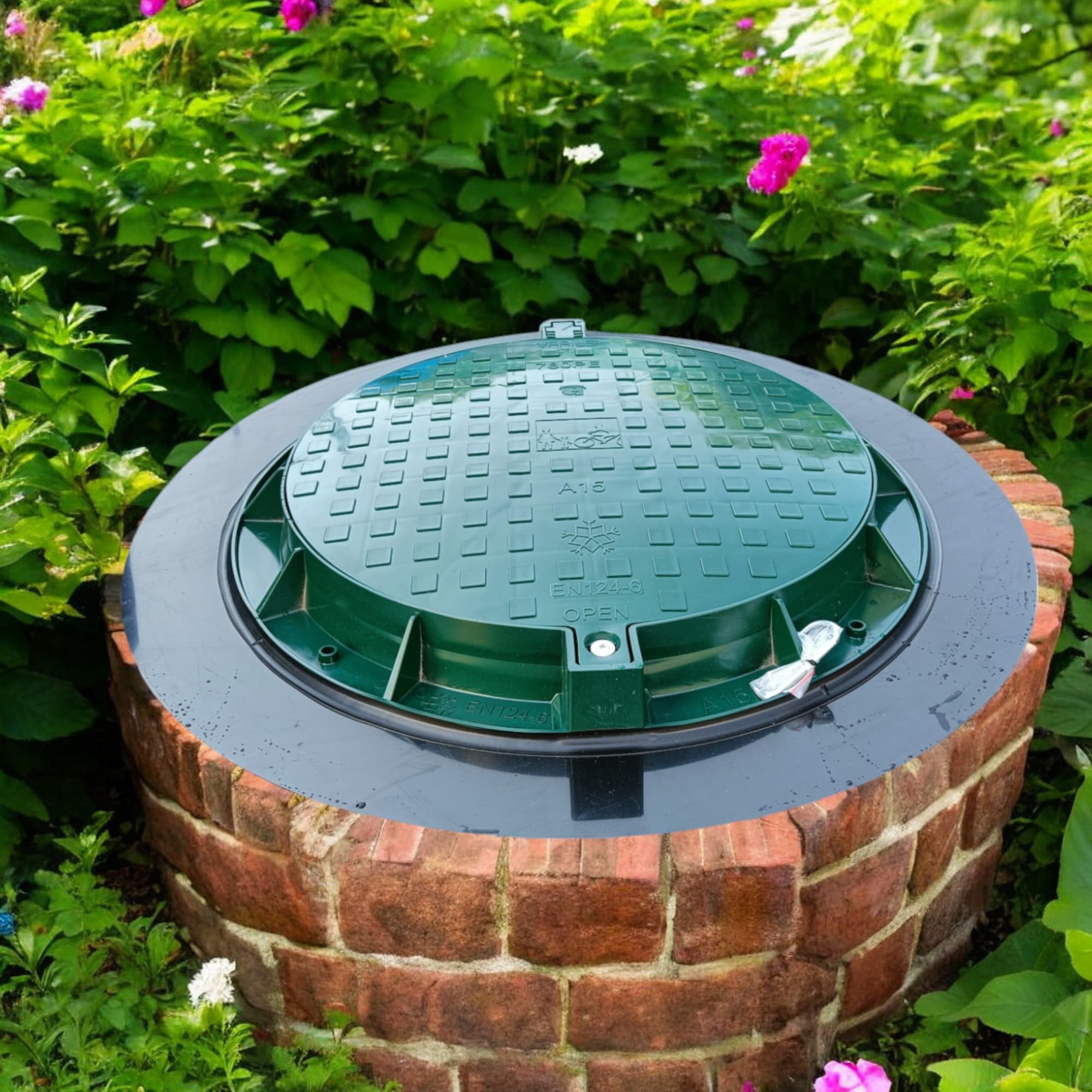 Varile Couvercle de réservoir XXL 1100 mm en Plastique I Couvercle Universel I Couvercle de citerne (Vert)