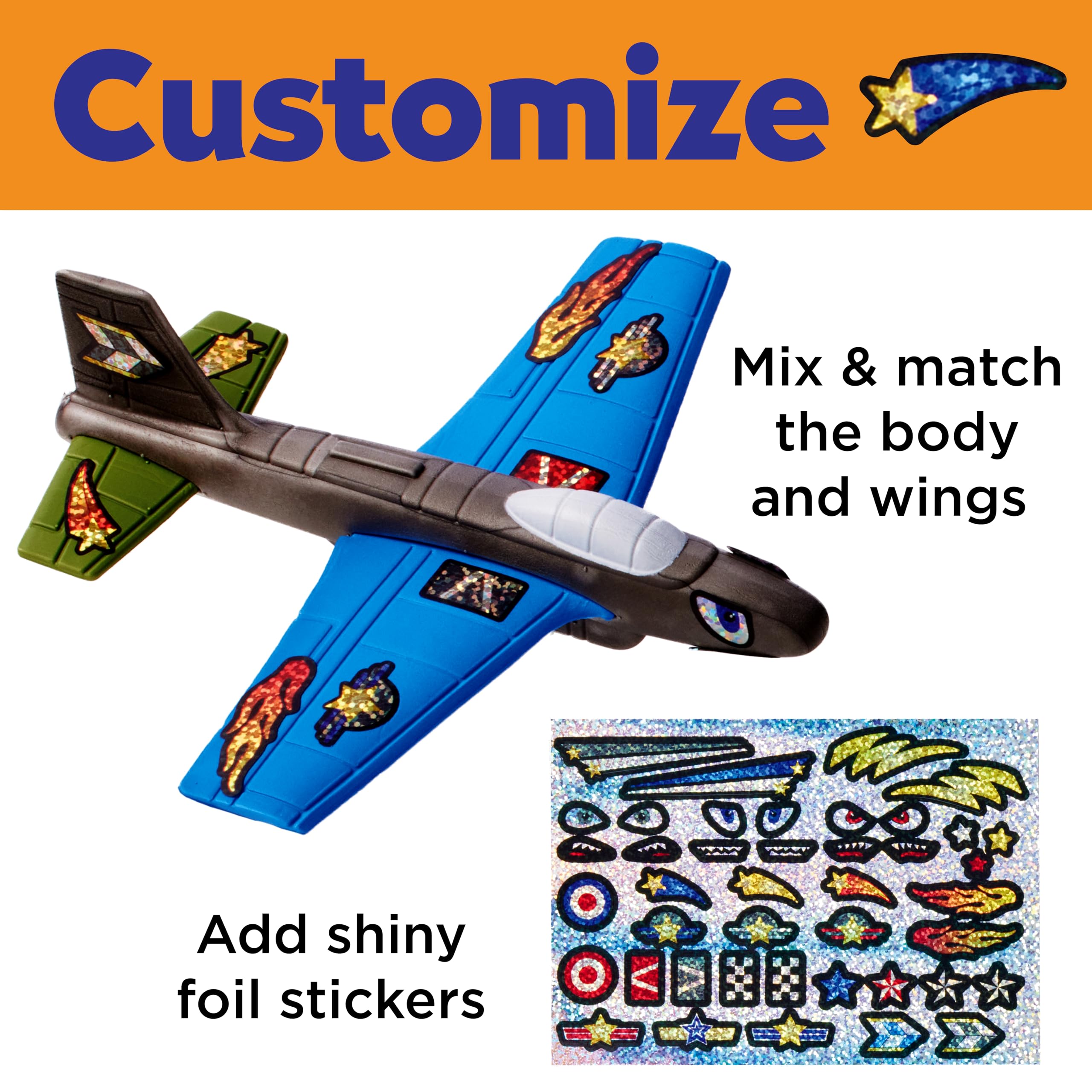 Creativity for Kids Stunt Squadron Foam Fliers: Macht 3 Flugzeug-Spielzeuge für Kinder, Bastel- und STEM-Kits für Kinder im Alter von 5–8 Jahren, Spielzeug für Jungen und Mädchen, Geschenke für Jungen