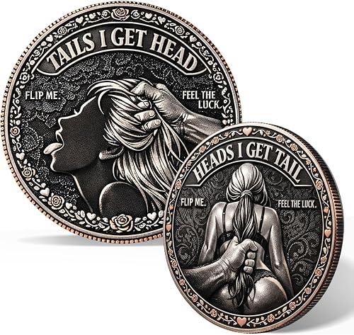Heads I Get Tail/Tails I Get Head Commemorative Coin, Funny Heads and Tails Challenge Coin, Double-Sided Lucky Token – Humor Gift for Couples, Valentine's and Special Occasions (1PC)