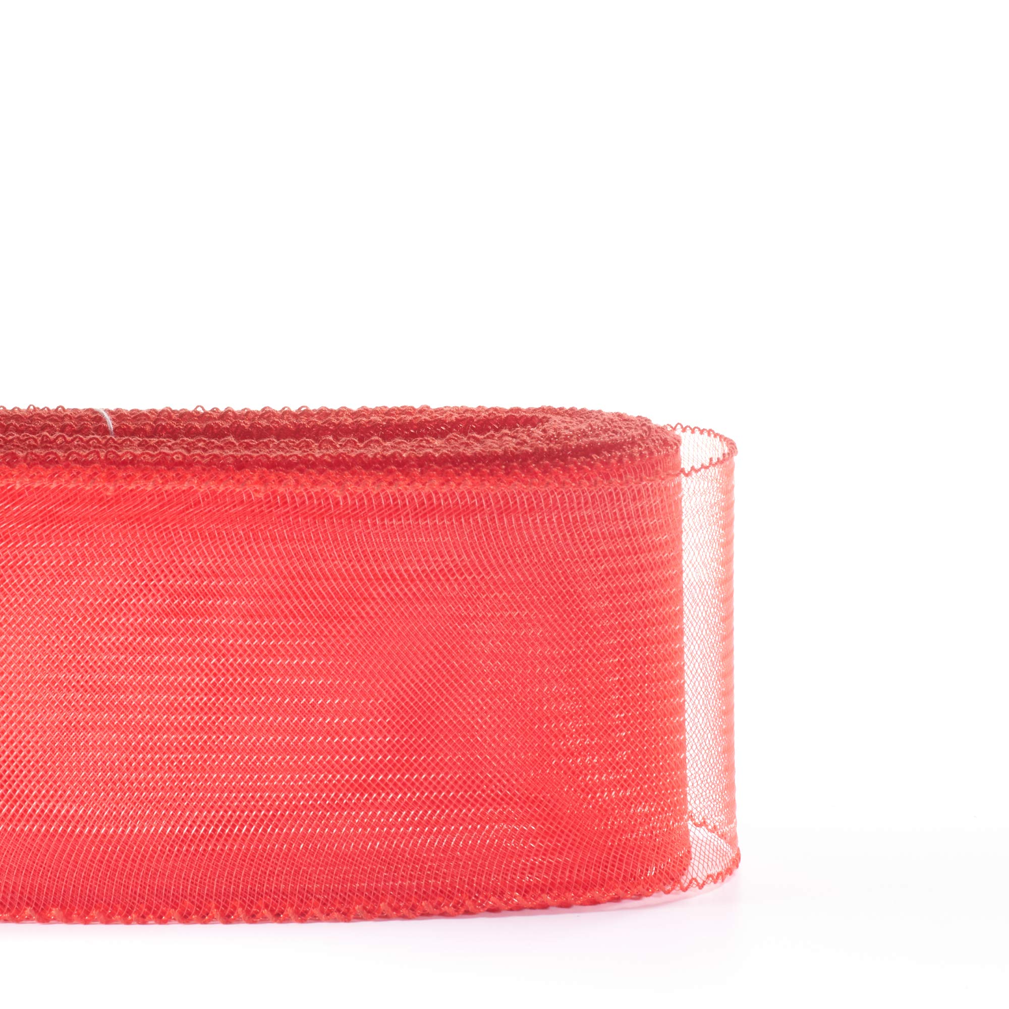 ZORIA Red 3" Crinoline Two Thread Horsehair Fabric Braid; 36 Yards