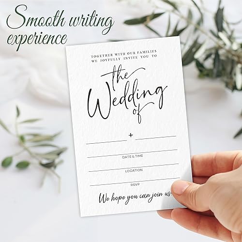 Miniatura 4 de TPYEN Invitaciones de boda minimalistas, 25 invitaciones de boda con sobres, relleno de doble cara con estilo minimalista, recuerdos de fiesta y