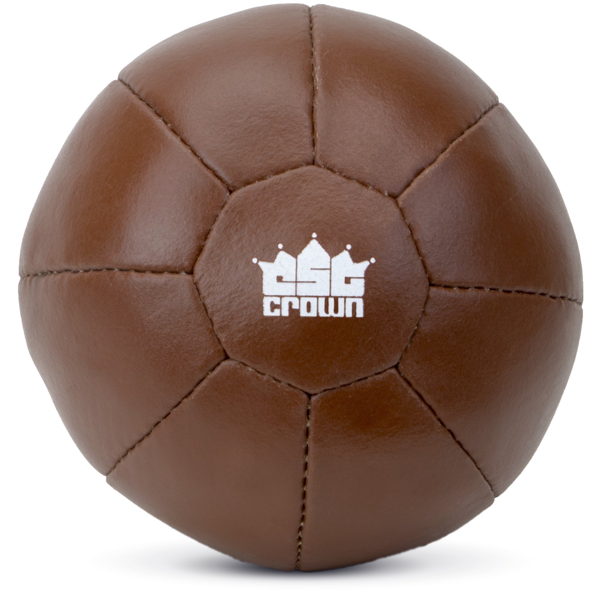 Crown Sporting Goods Vintage Soft Touch Leather Weighted Medicine Ball for Core Fitness, Resistance, Strength Training, & Exercise Conditioning by (3 kg (6.6 lbs))