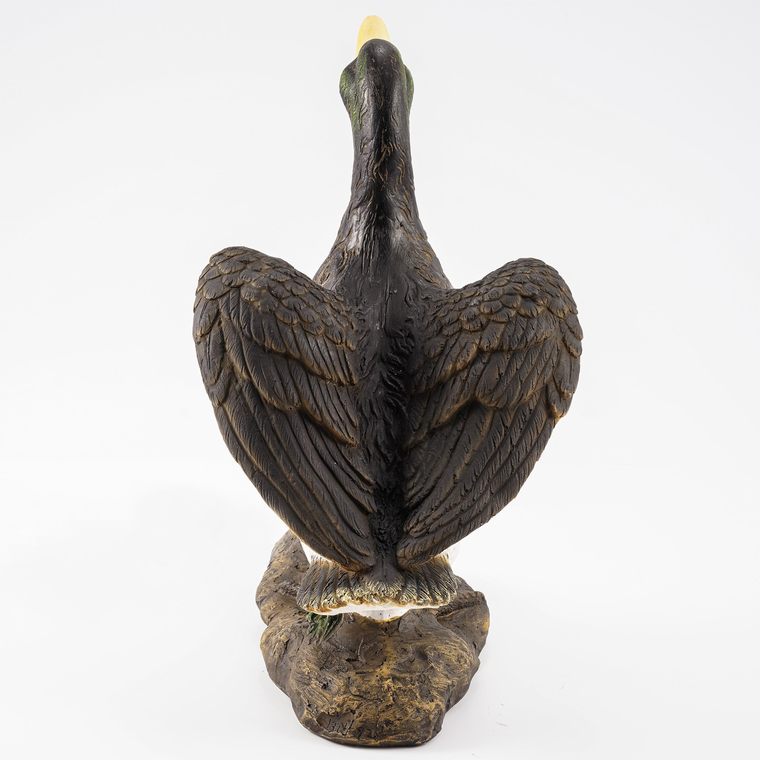 esotec Wasserspeier Figuren Ente Lucky Duck, Einzelfigur Teichfigur, Gartenstatue, Brunnenfigur, Gartenteichfigur, Wasserspiel Terrasse, Balkonbrunnen, Quellstein, Kunststein, Polyresin, 100739
