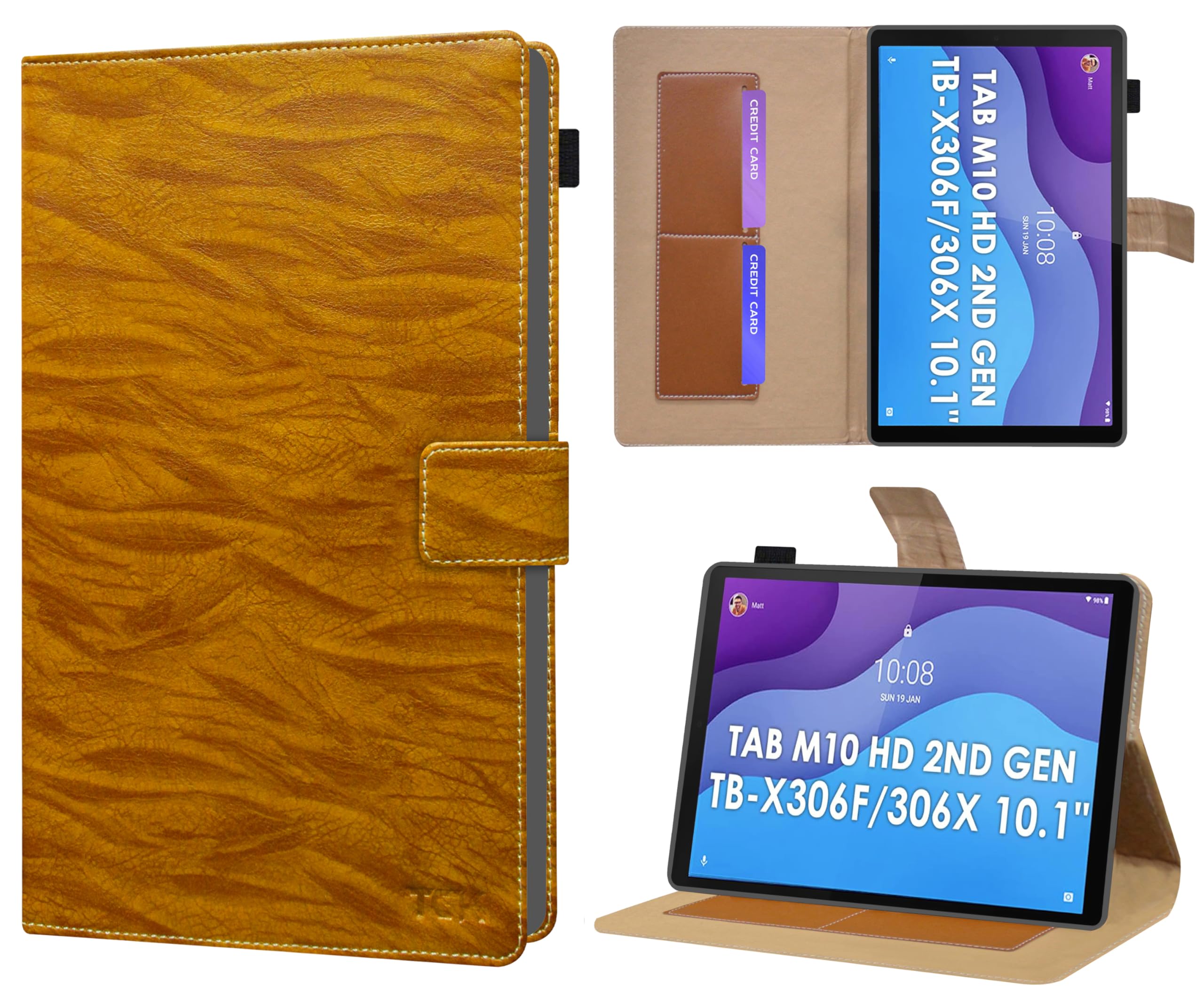 TGK Pattern Leather Stand Flip Case Cover for Lenovo Tab M10 HD 2nd Gen TB-X306X / Smart Tab M10 HD 2nd Gen TB-X306F with Stylus Pen Holder - Brown (B08TVMCL7P) Amazon Price History, Amazon Price Tracker