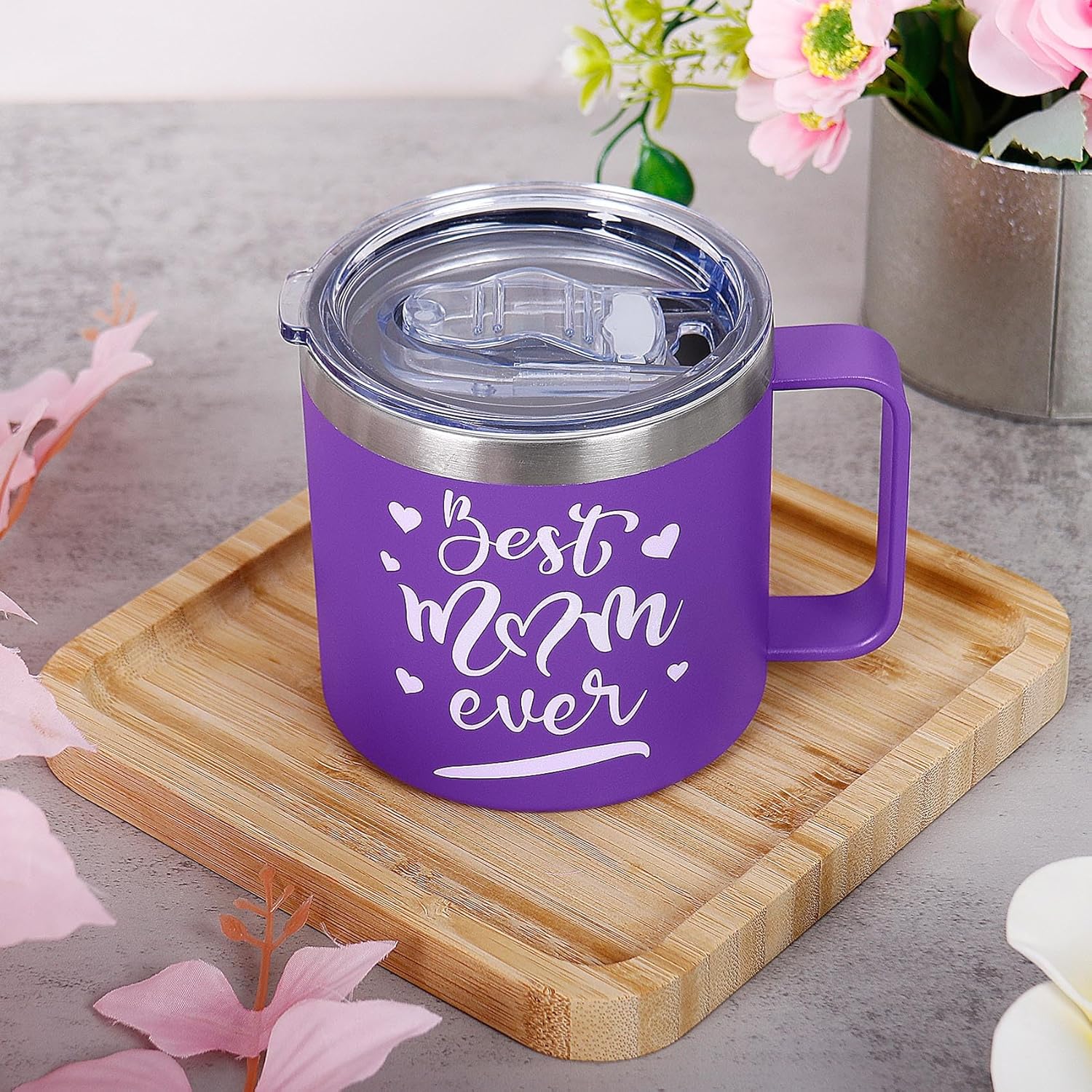 14 oz Tumbler Gifts for Women, Funny Coffee Tumbler Mug Thank You Gifts Birthday Christmas Gift for Mom(Best Mom Ever) - Image 4