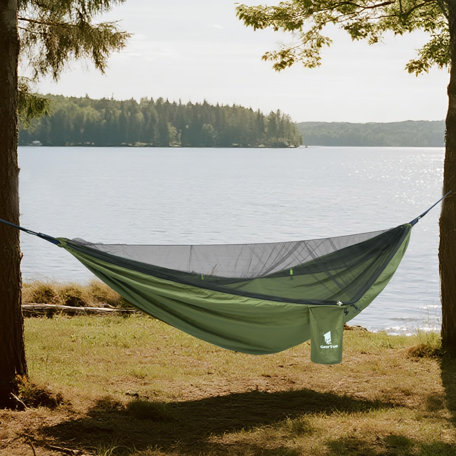 GEERTOP Hamak outdoorowy z moskitierą