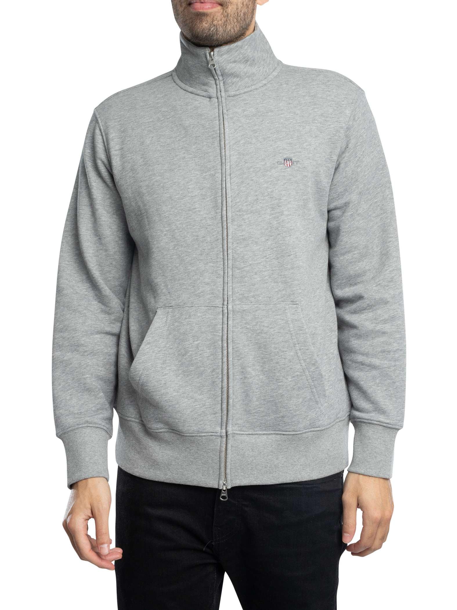 GANT Men's REG Shield Full Zip Sweat, Racing Green, 3XL