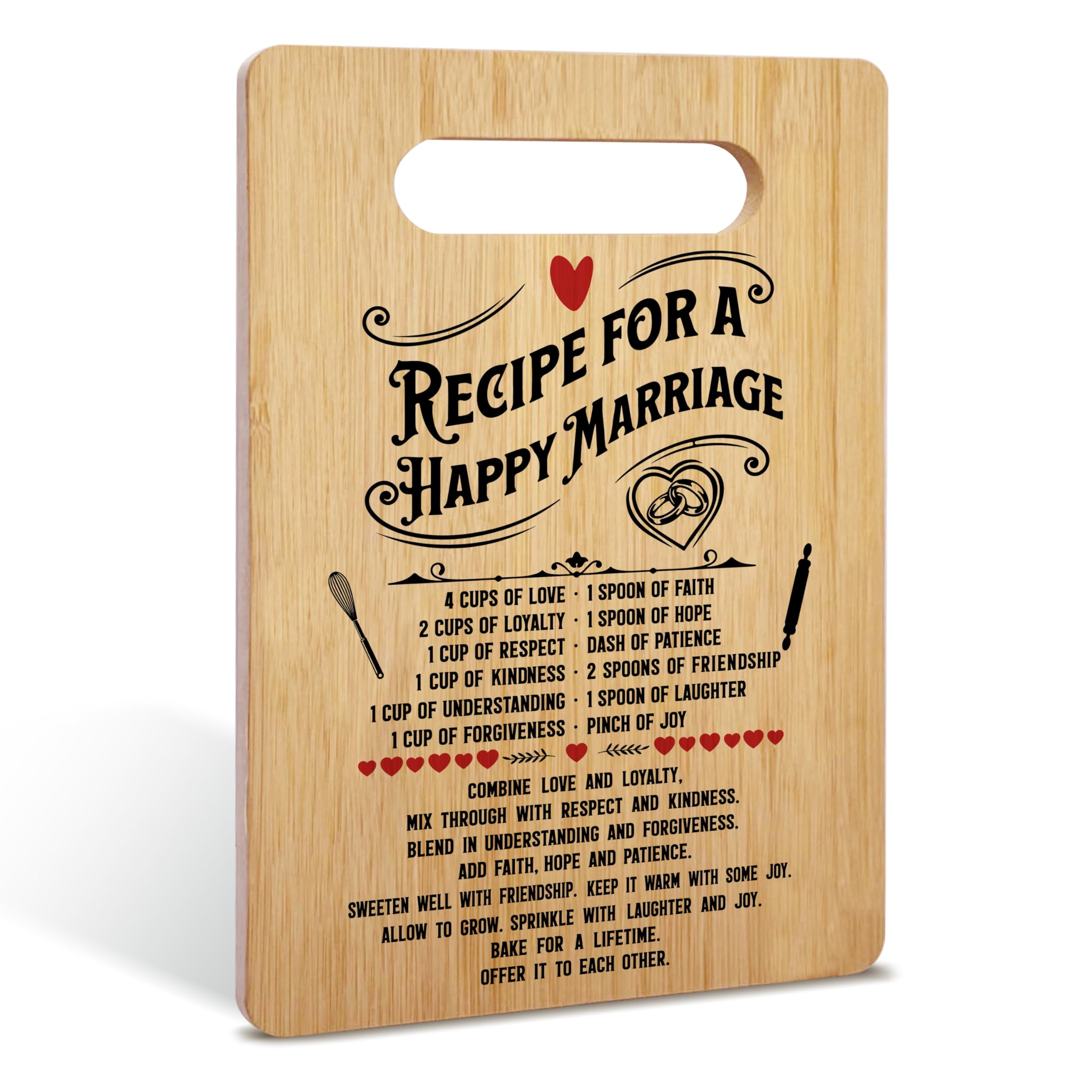 Tagliere in bambù per coppie, ricetta per un matrimonio speciale, regalo di fidanzamento per sposi, decorazioni per la casa e la cucina, 13
