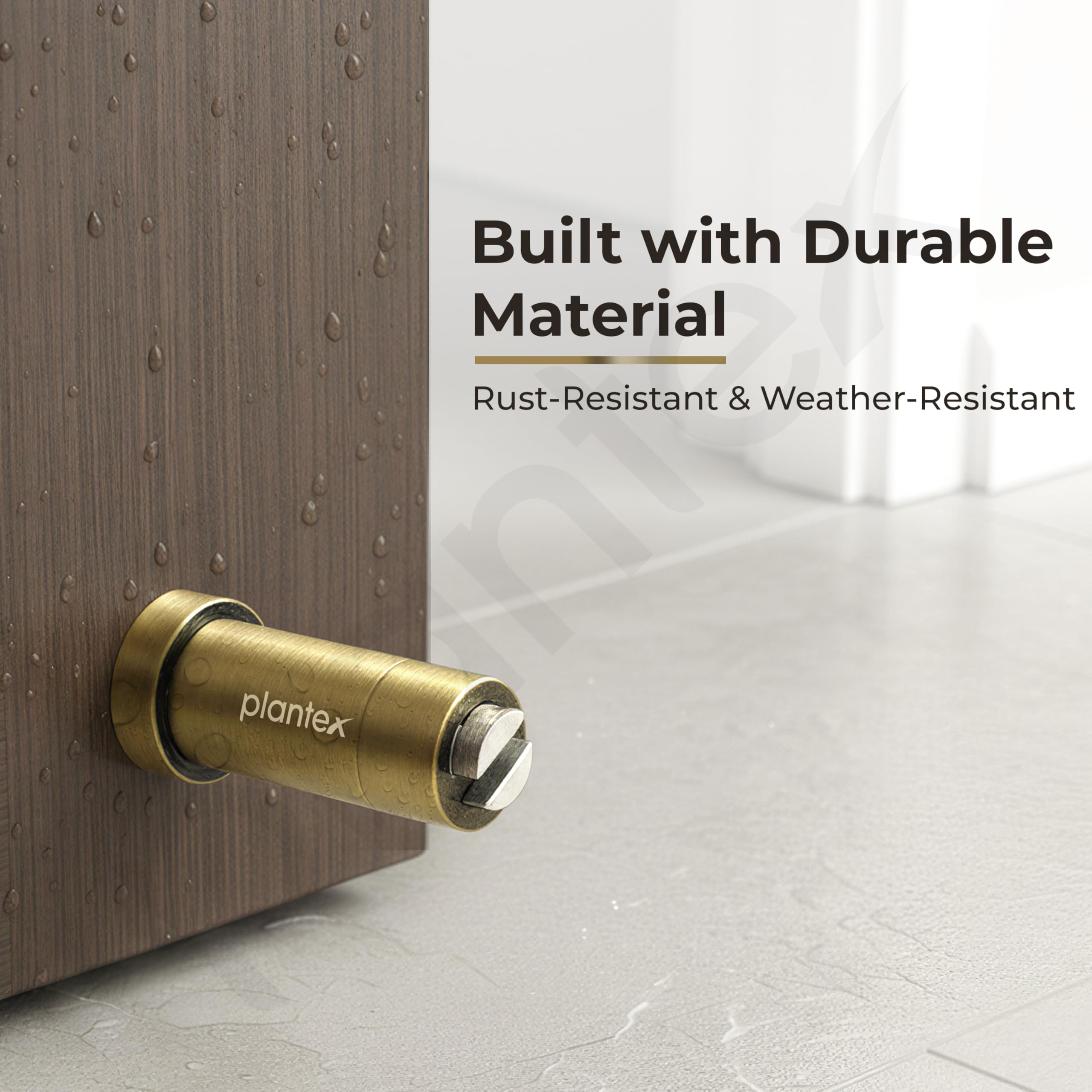 Plantex Door Back Stopper/Door Magnetic Stopper/Stainless Steel Wall Mounted Megnet Door Stops - (Brass Antique) — Amazon image 6