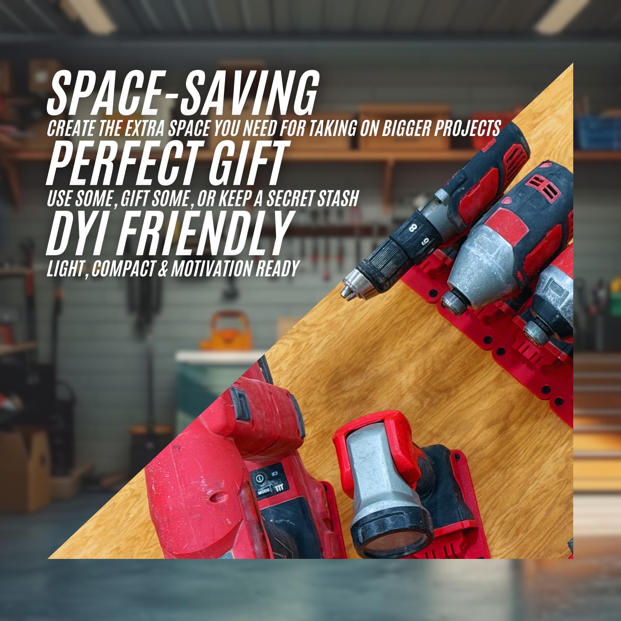 Power Tool Organizer Wall Mount, Garage 4 Drill - View #9