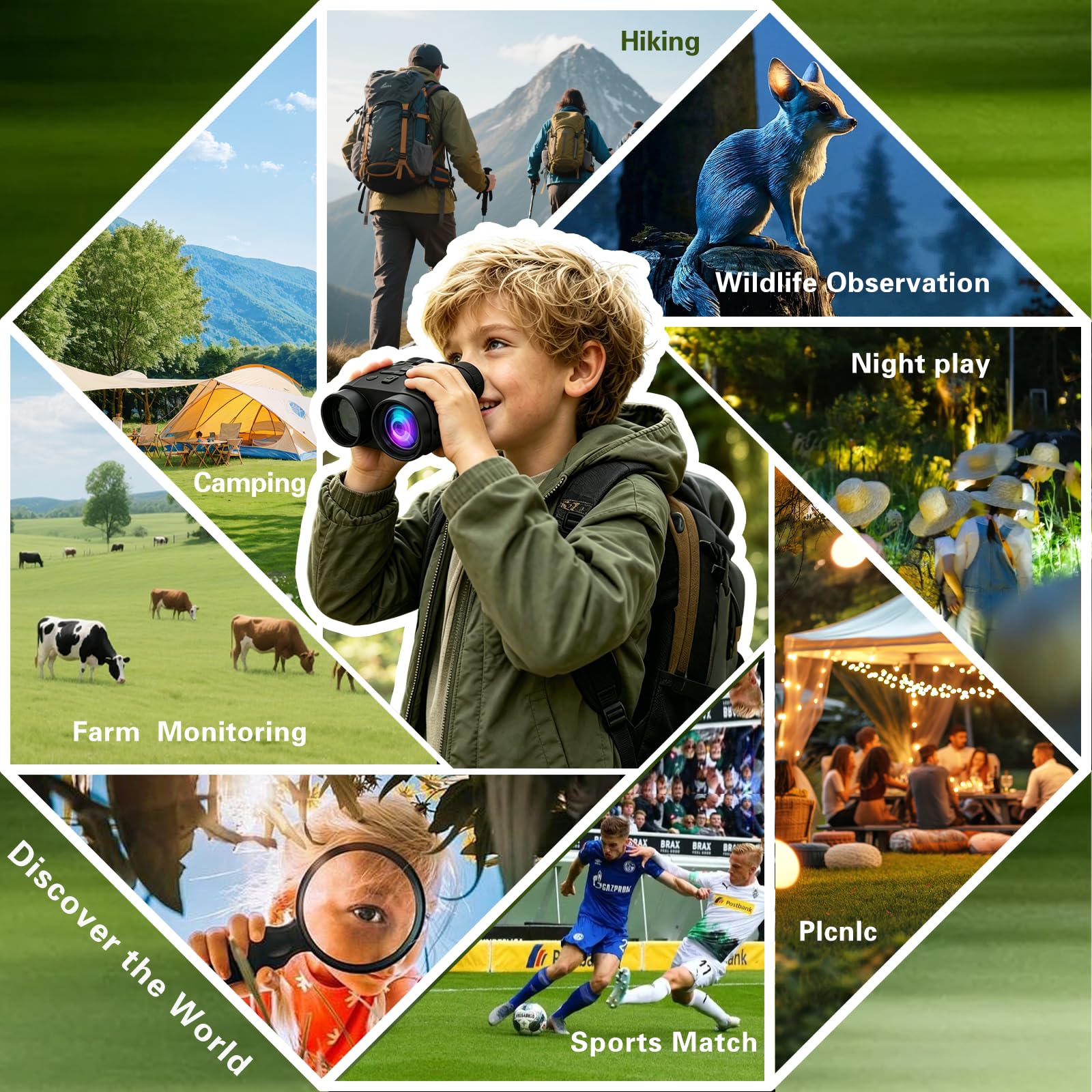 Kinder Kamera & Nachtsichtgerät Set mit 16GB SD Karte, Digitalkamera für Jungen und Mädchen, Outdoor Spielzeug Geschenk