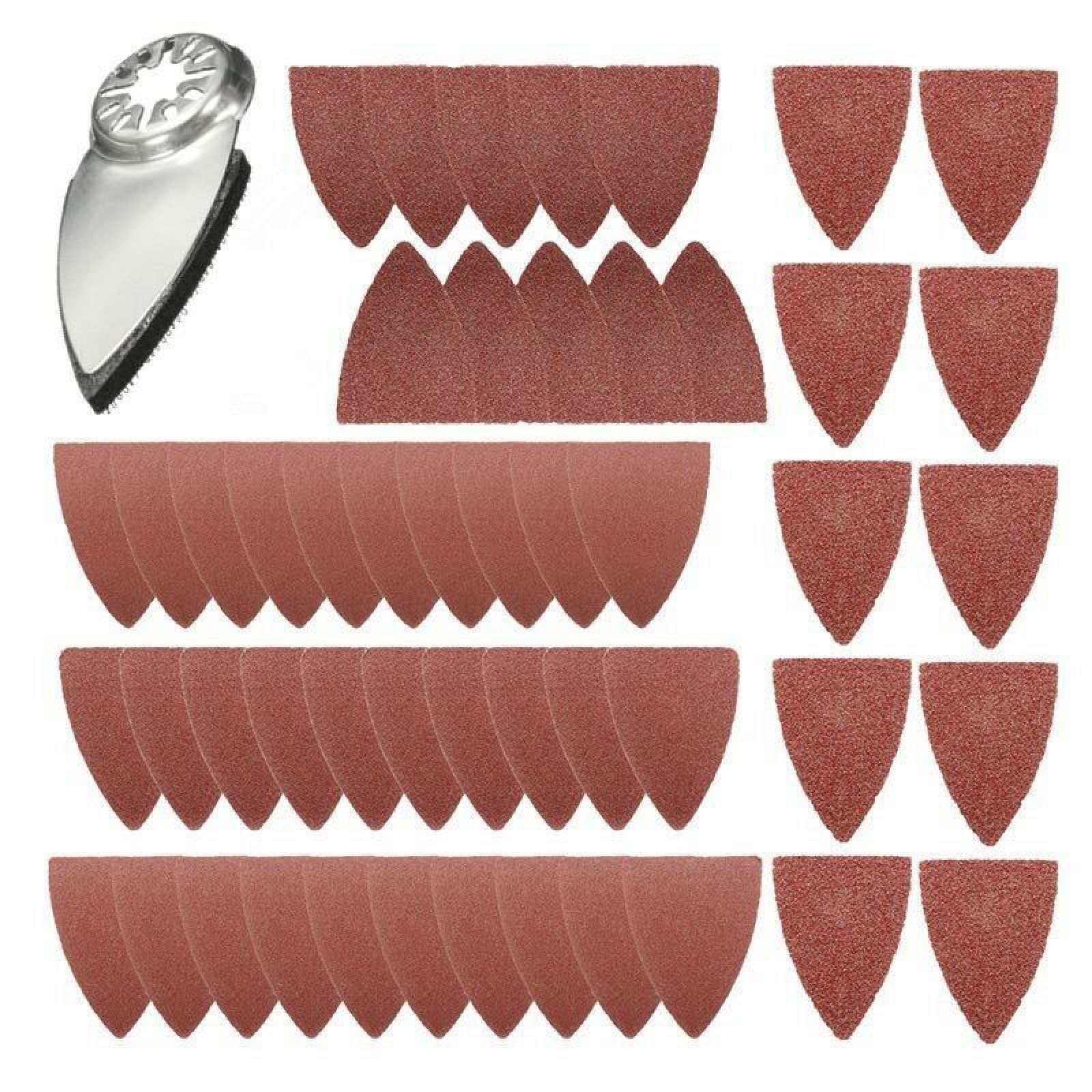 Almohadillas de lijado Papel de lija 50 Uds hojas de lija triangulares de papel de lija 38*52mm gancho y bucle disco de lijado abrasivo papel de lija con almohadilla de lijado for dedos grano con almo