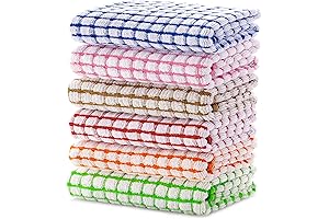 Essential Kitchen Towels: Absorbent and Durable Essentials (16 Inch x 25 Inch, 6 Pack)
