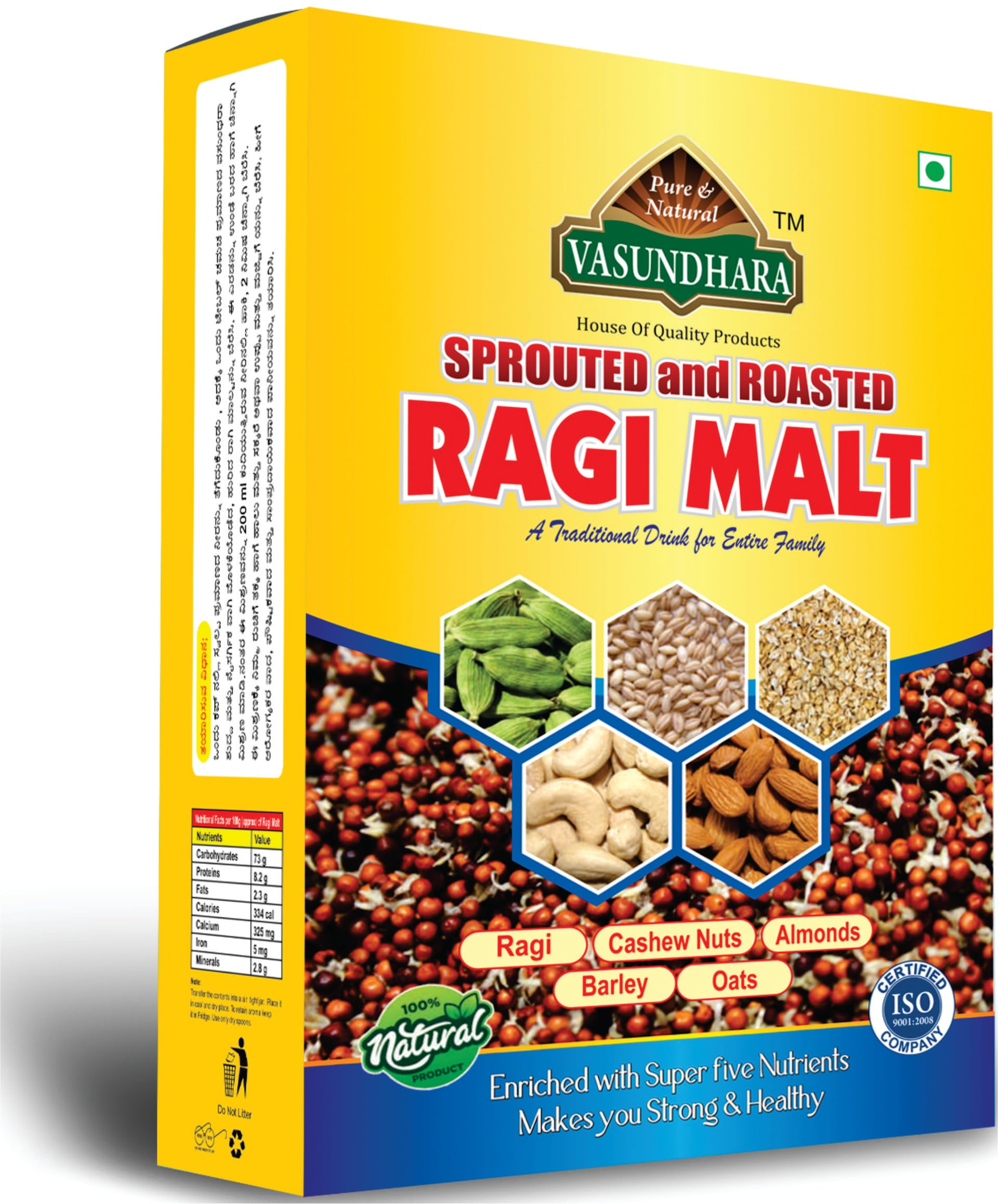 Sprouted And Roasted Ragi Malt | Sprouted And Roasted Ragi Malt (500gm)