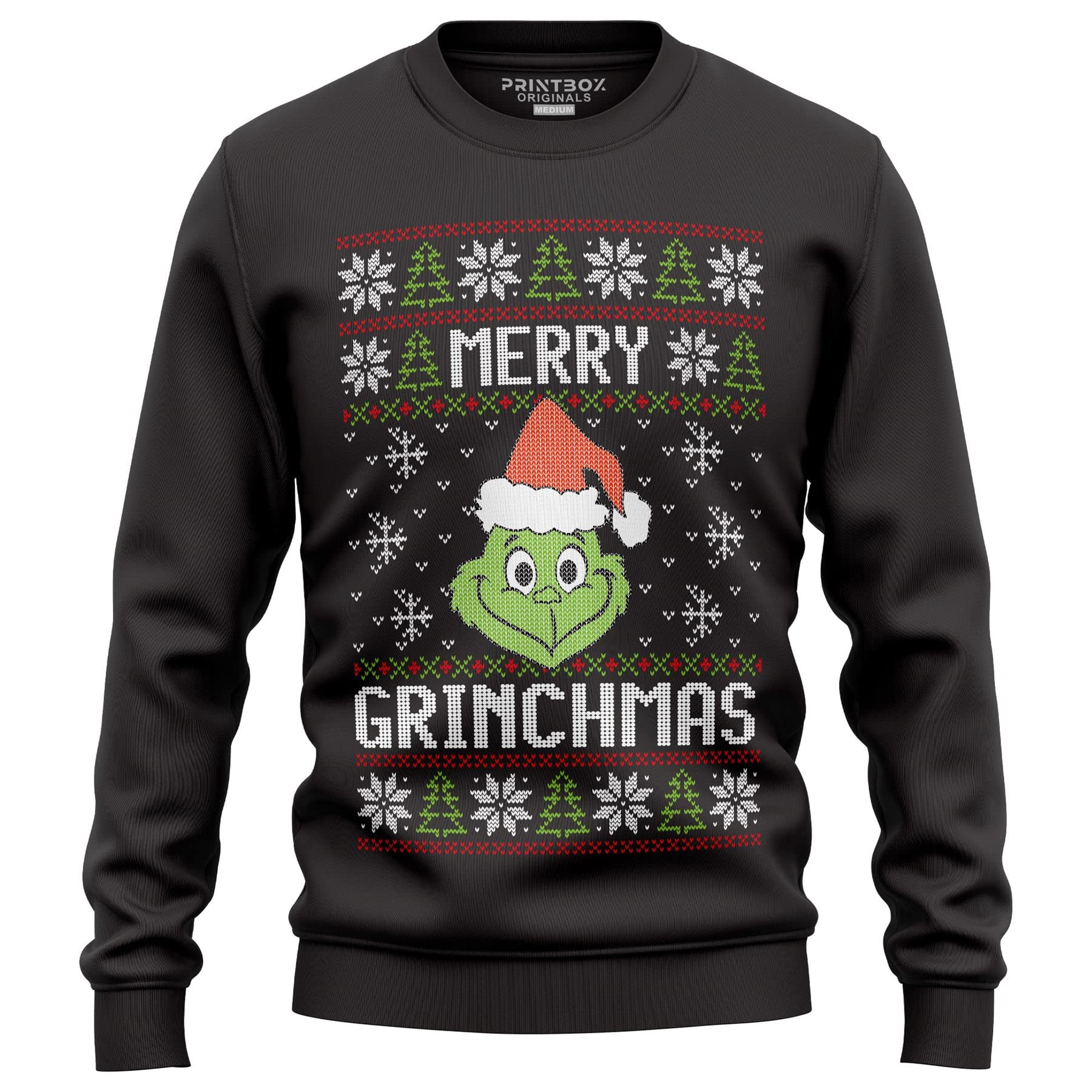 Printbox Originals Merry Grinch Sweatshirt, Funny Christmas Sweatshirt for Women Men Sweaters Top