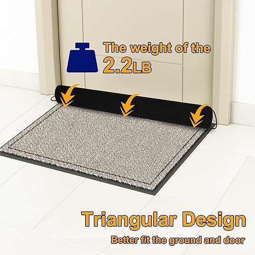 Miniatura 4 de NABOWAN Tope de corriente para debajo de la puerta con peso de 30 pulgadas, bloqueador triangular de corrientes de aire de puerta con bucles de