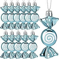 Vista 12 de Threan 12 adornos de caramelo de Navidad para decoración de árbol, adorno colgante con purpurina de bastón de caramelo de menta de Navidad con Rojo