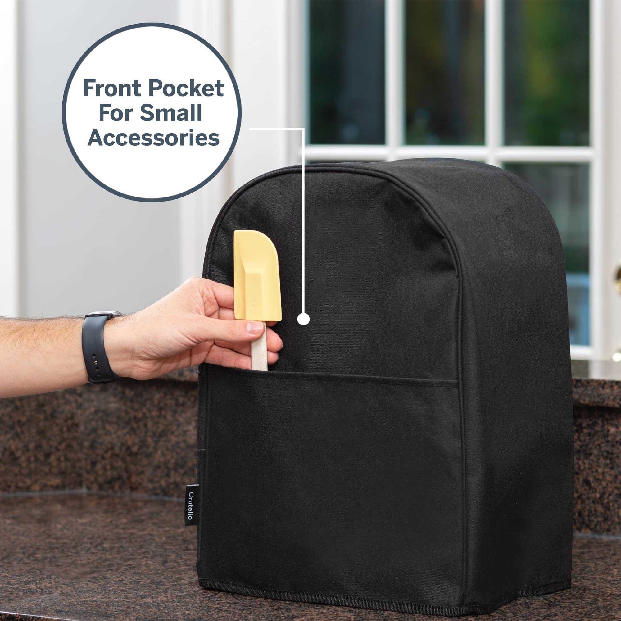 Funda para procesador de alimentos con bolsillos de almacenamiento para procesadores grandes personalizados de 11 a 14 tazas, compatible con Ninja Blender, cubierta grande para procesador de 5