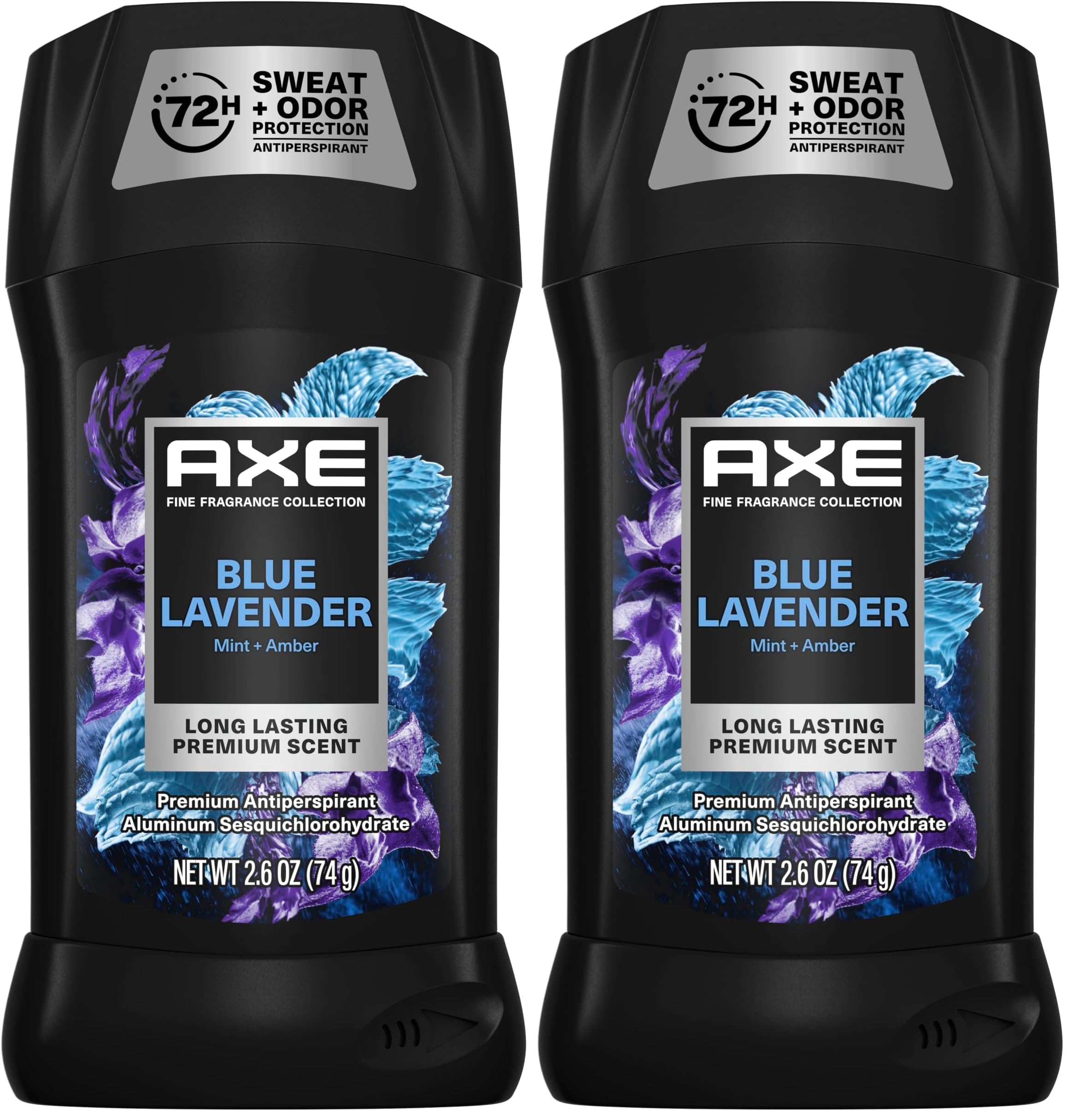 AXE Fine Fragrance Collection Antiperspirant Deodorant for Men Blue Lavender 72 Hour Sweat & Odor Protection 2.6 oz (Pack of 2)