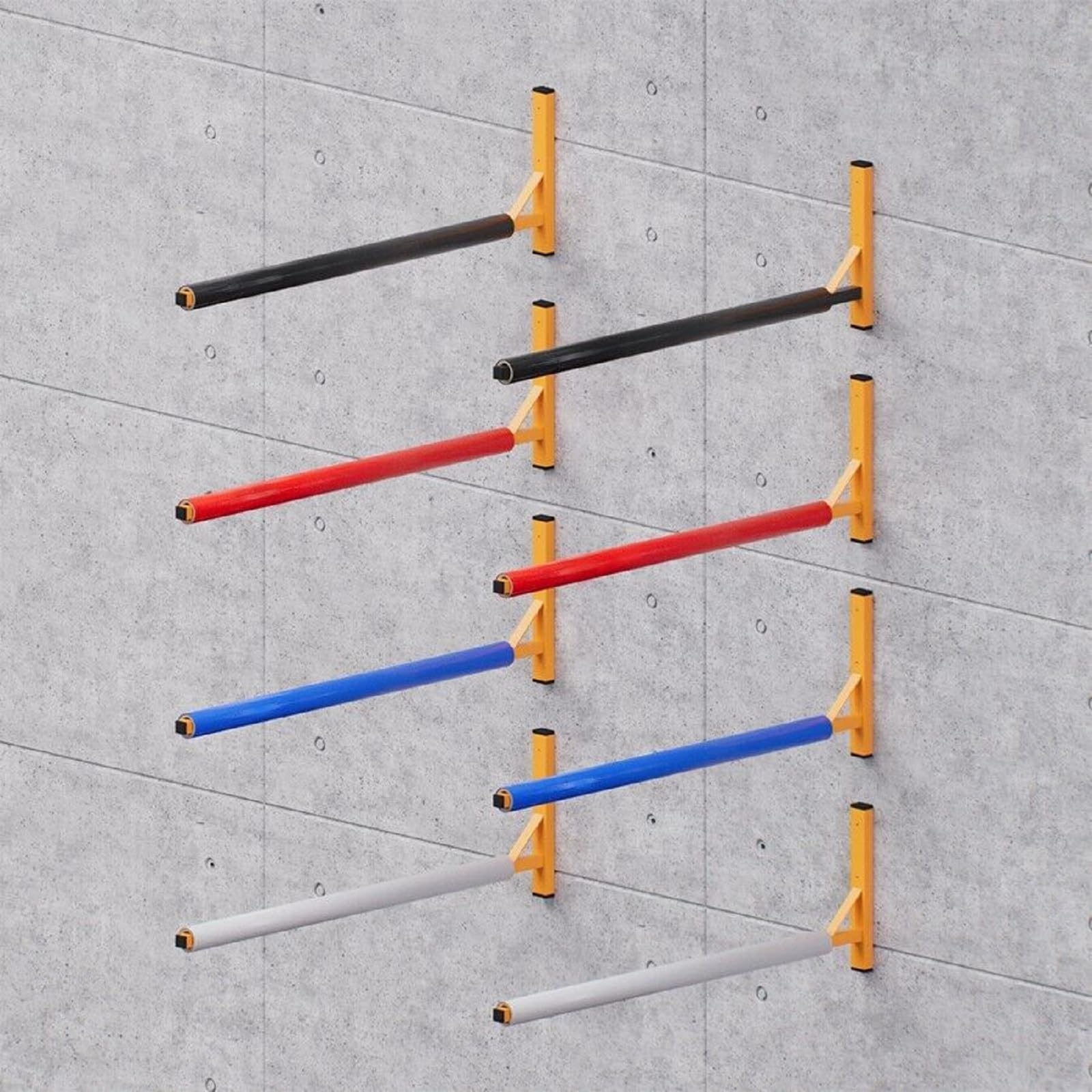 QLS WSB - Supporto da parete, 82 cm, in acciaio per la conservazione di valigie da tetto, attrezzi da giardino, skibox, attrezzature sportive, tavola da surf iSUP